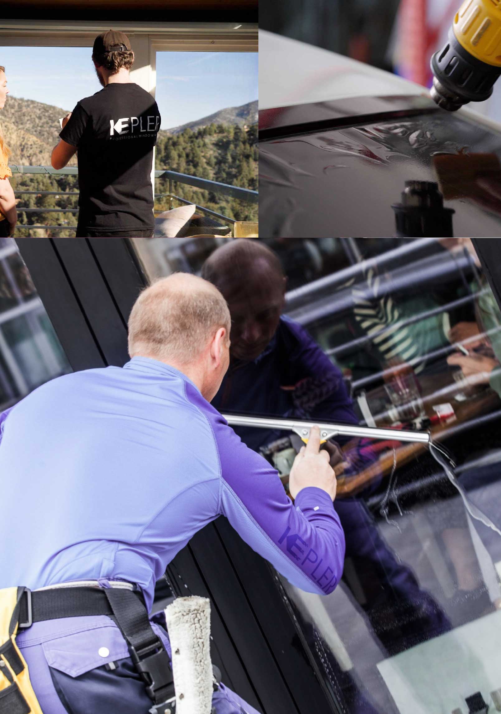Kepler Expert Applying Anti-Graffiti Window Film to a Neenah Shop Front