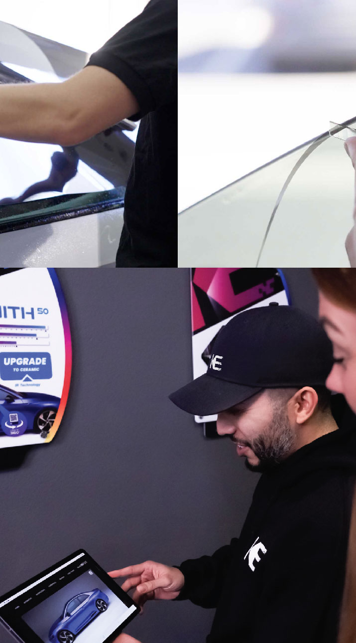 Kepler Dealer Showing Car Window Film Options to Customer in Marlboro, New Jersey