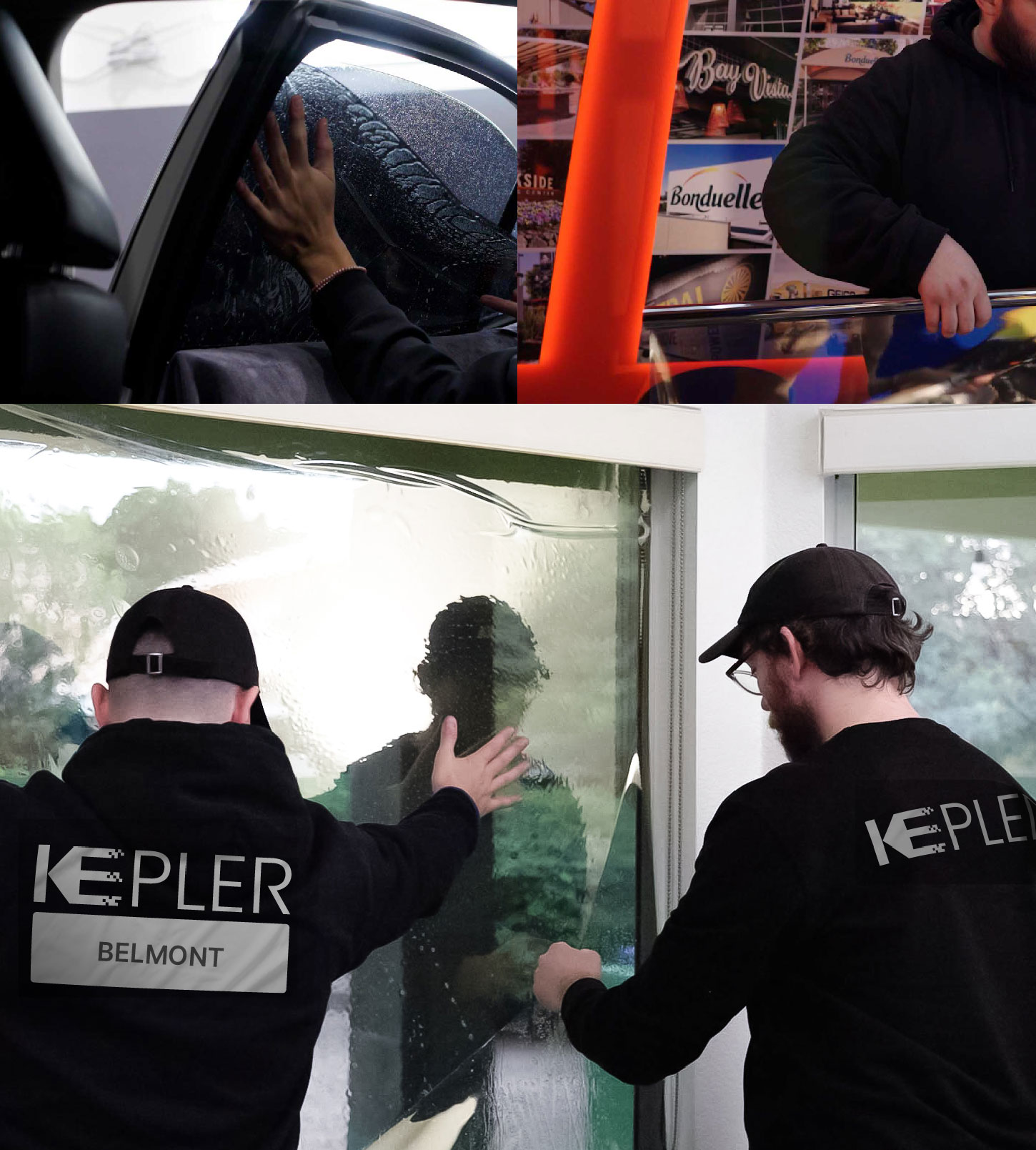 Kepler Technician Fitting Advanced Window Tint to Home in Belmont