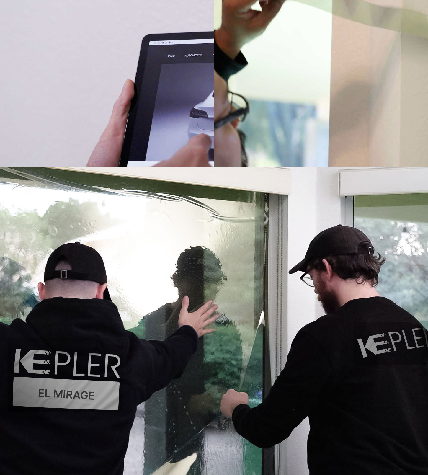 Expert Technician Installing Advanced Window Tint to Home in El Mirage