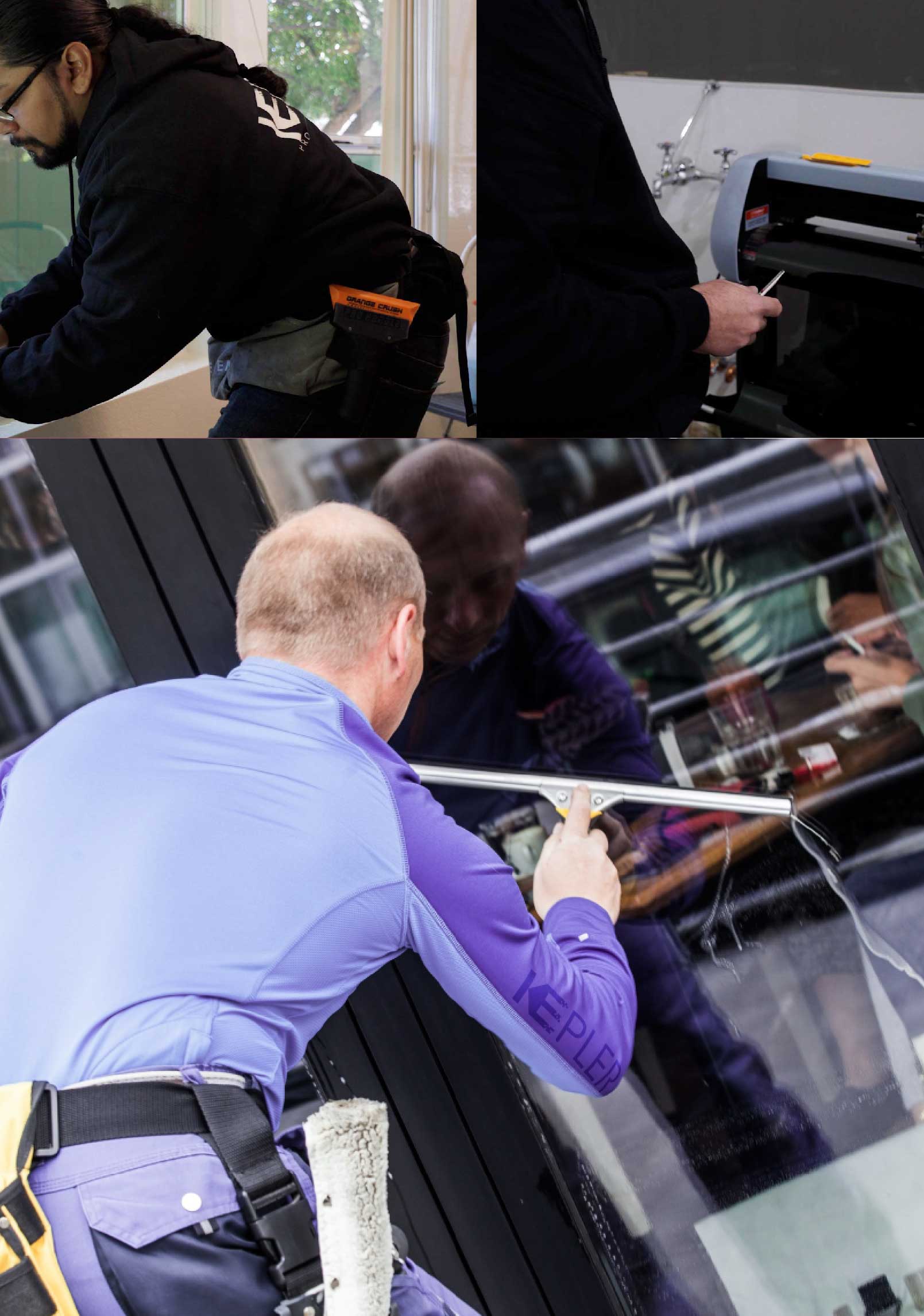 Kepler Expert Applying Anti-Graffiti Window Film to a Santa Rosa Shop Front