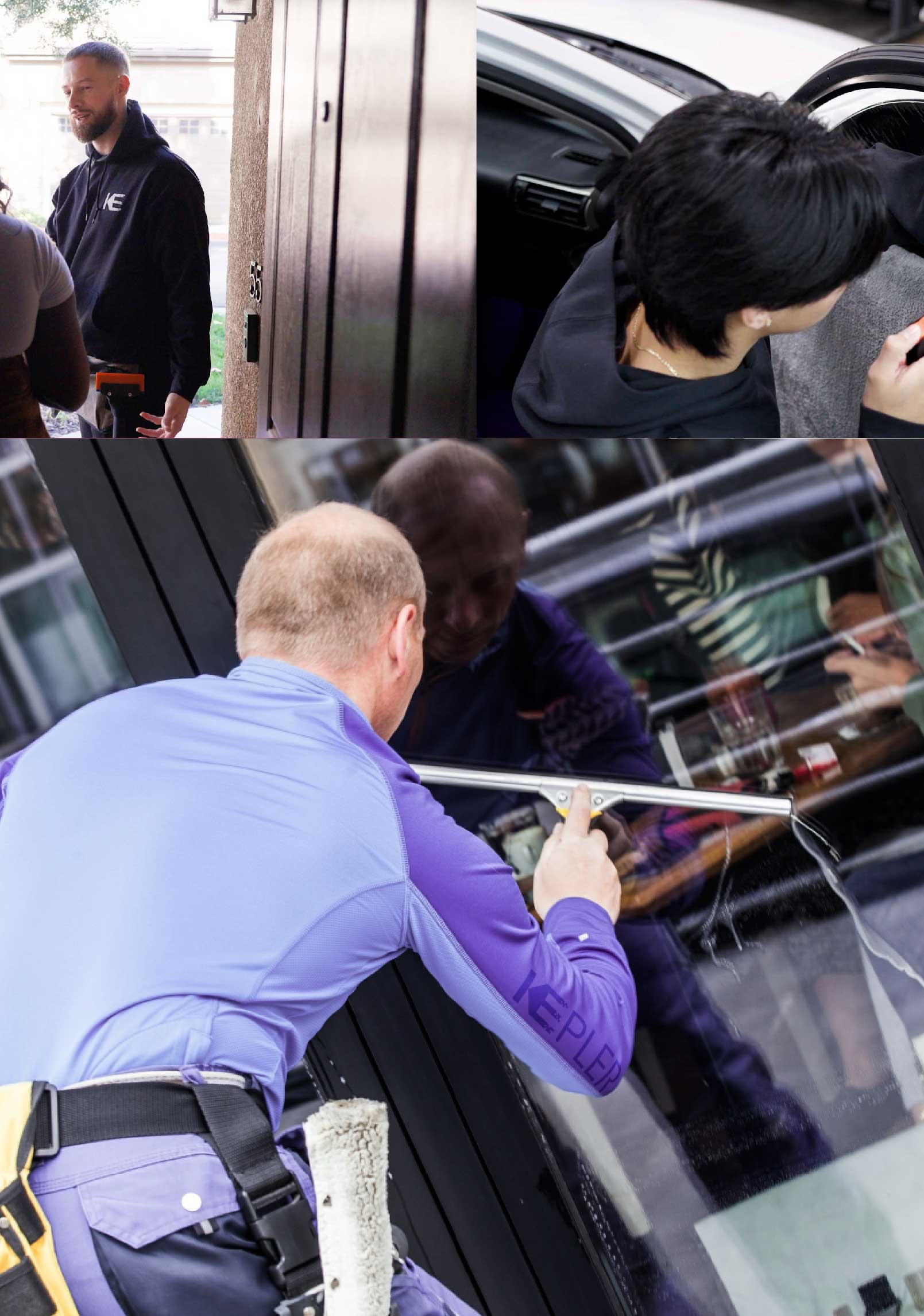Kepler Expert Applying Anti-Graffiti Window Film to a Towson Shop Front