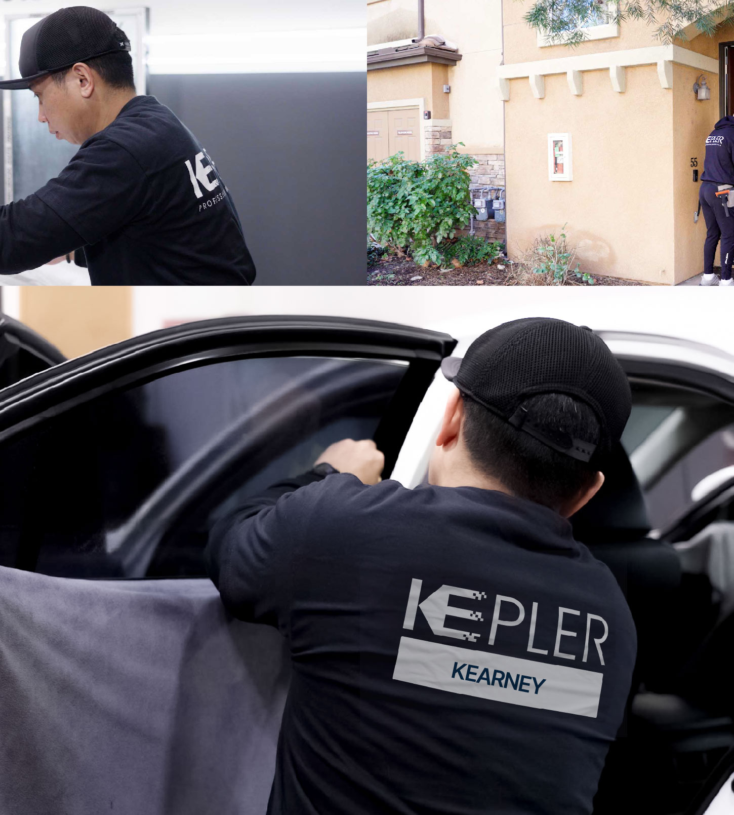 Automotive Window Tinting Expert Applying Film in Kearney, Nebraska