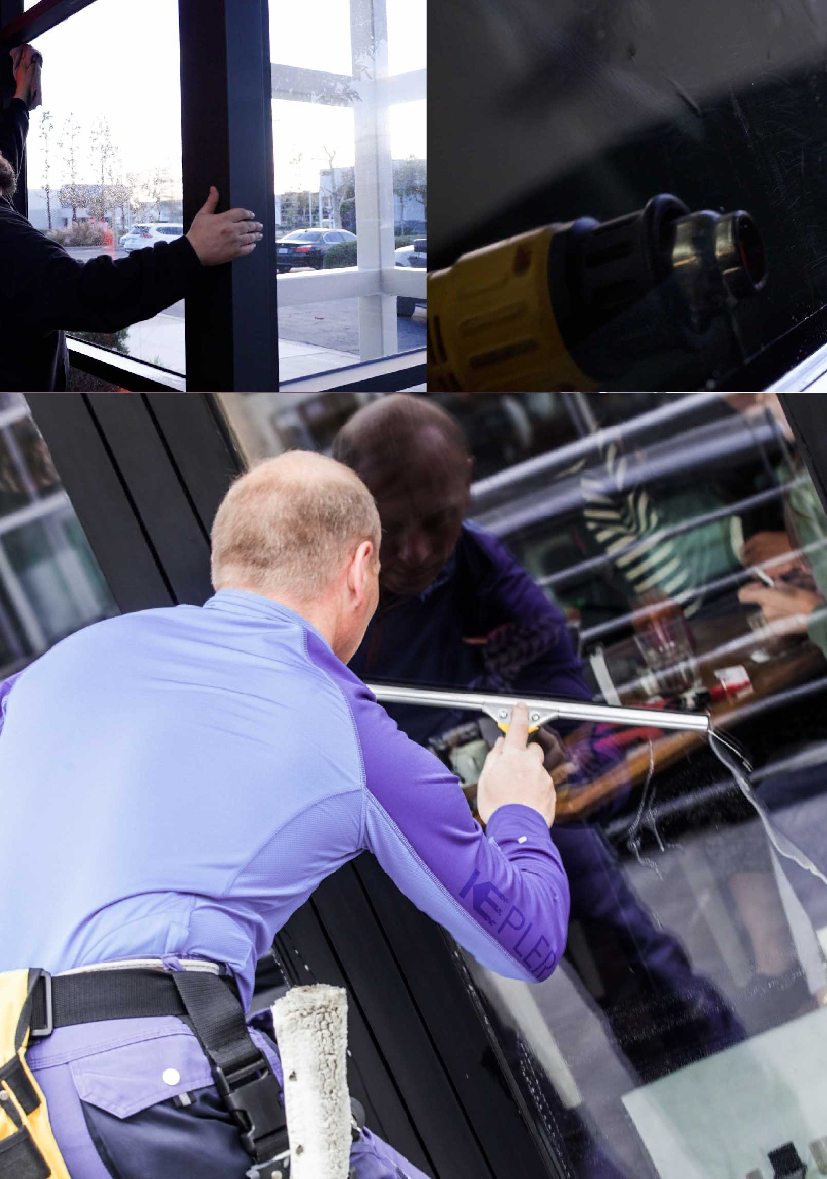 Kepler Professional Applying Anti-Graffiti Window Film to a Maitland Shop Front
