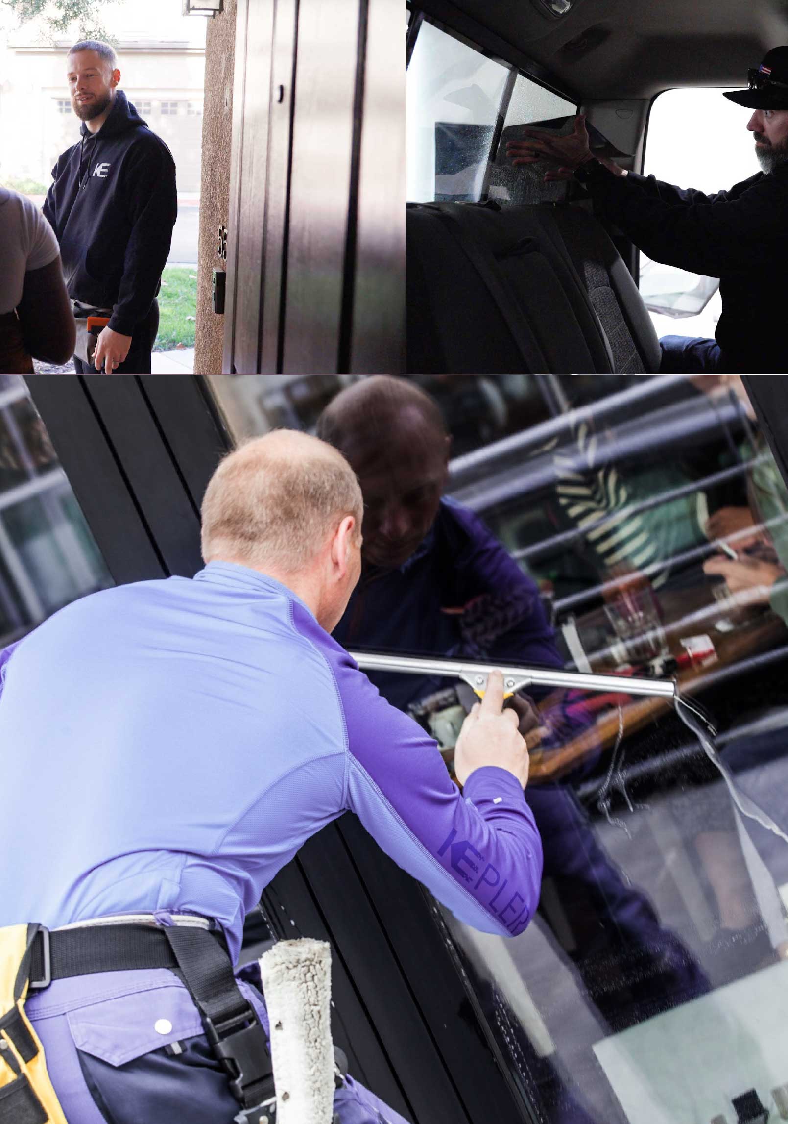 Kepler Expert Applying Anti-Graffiti Window Film to a Punta Gorda Shop Front