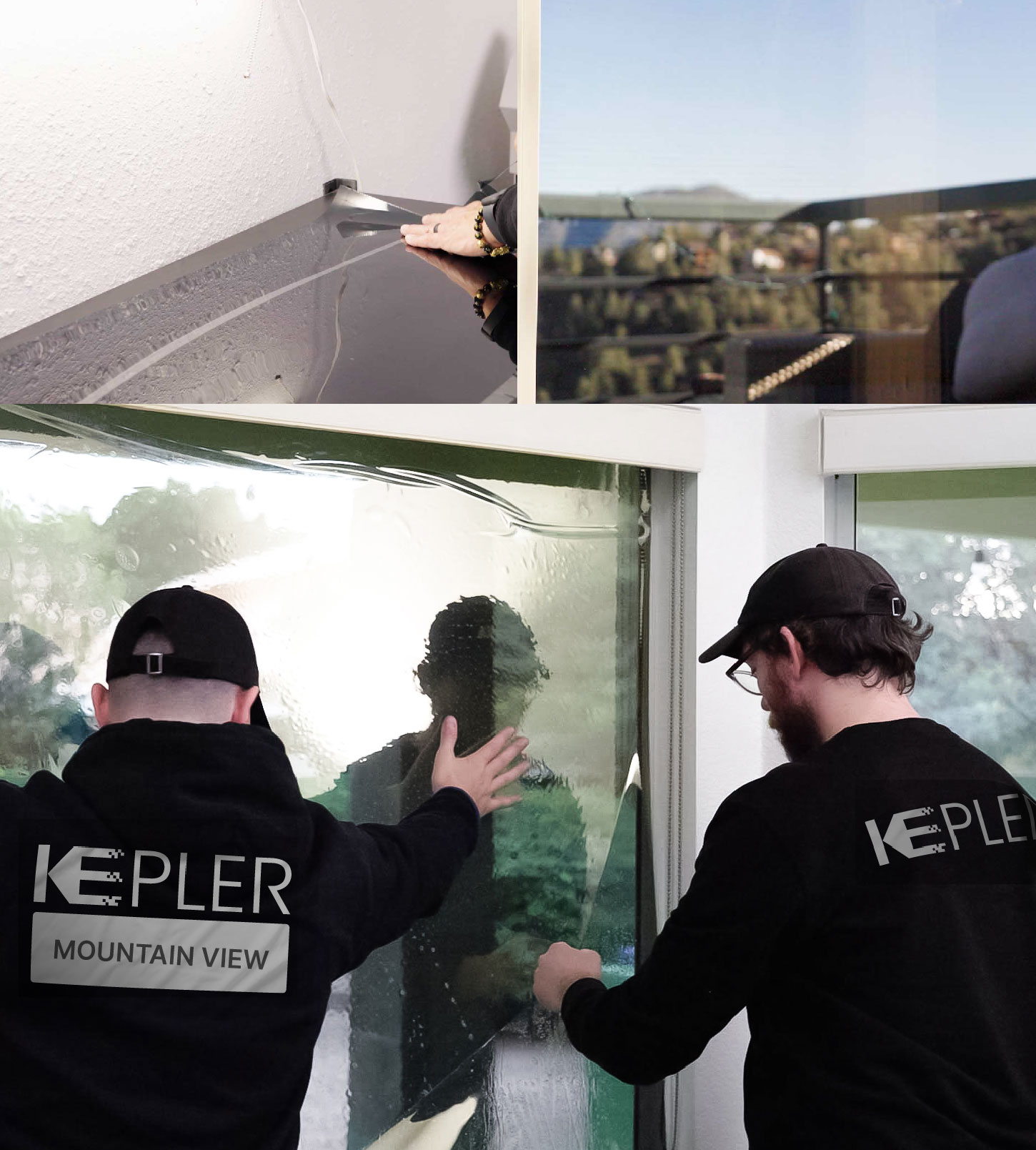 Expert Technician Installing Advanced Window Tint to Home in Mountain View