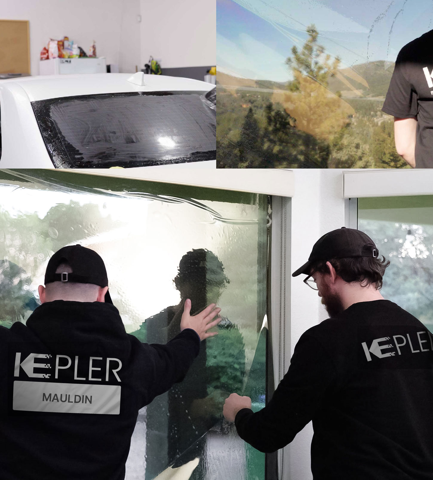 Kepler Technician Fitting High-tech Window Tint to Home in Mauldin