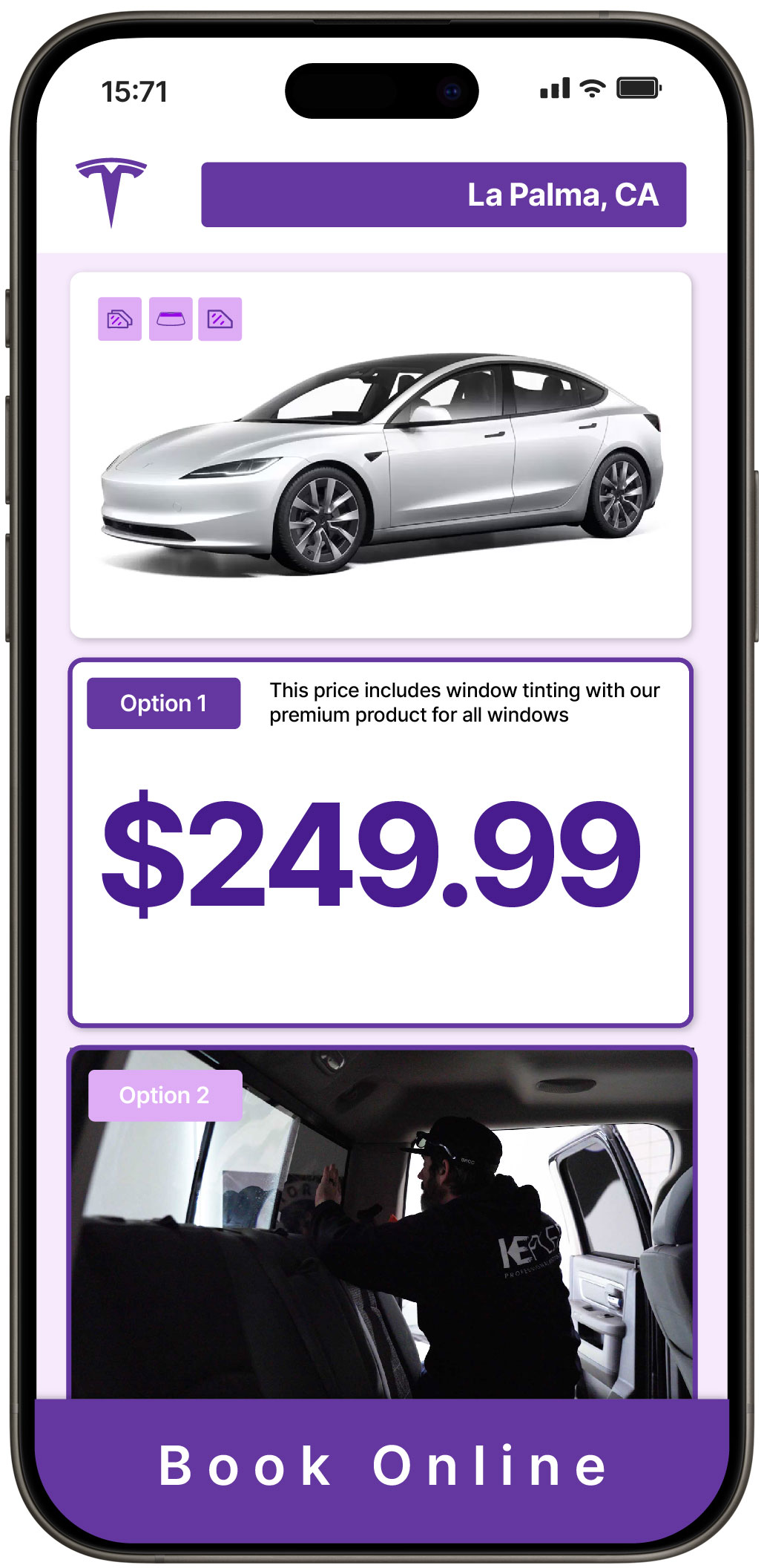 View Reasonable Tesla Window Tinting Rates in La Palma, California