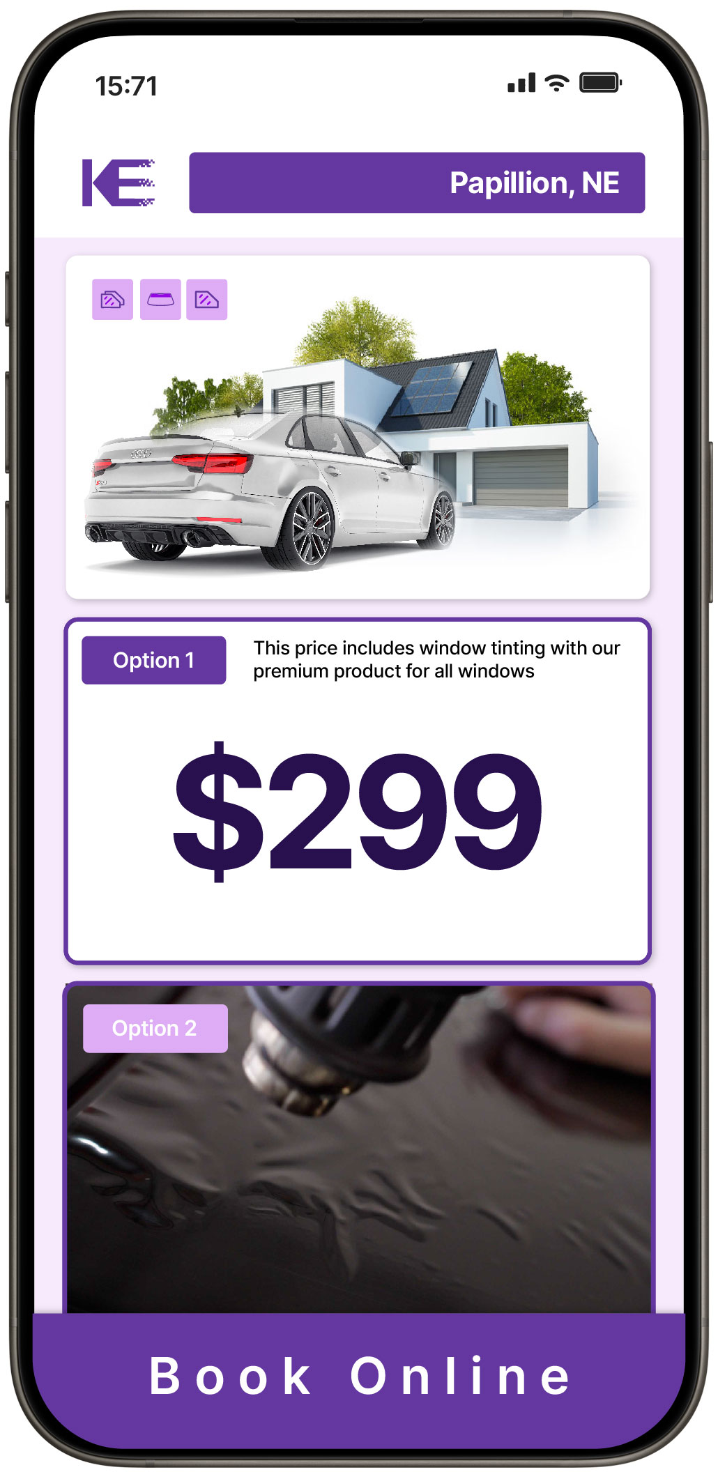 View Competitive Tesla Window Tinting Rates in Grand Island, Nebraska