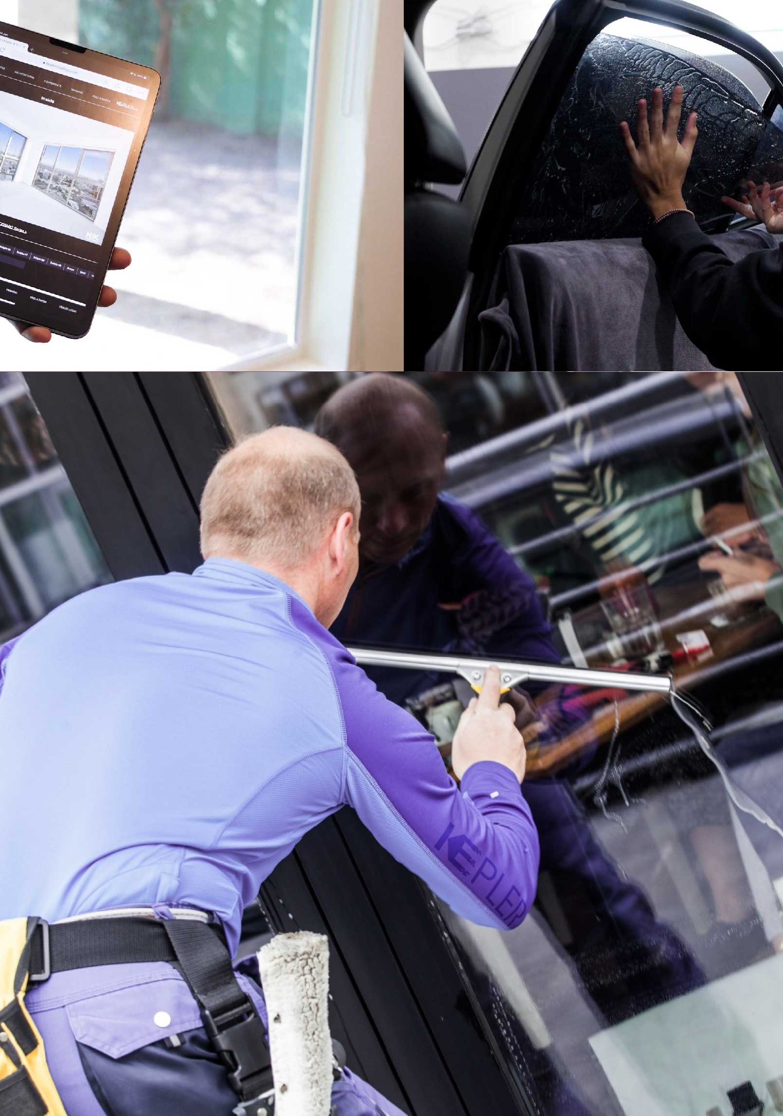 Kepler Skilled Applying Anti-Graffiti Window Film to a Searcy Shop Front