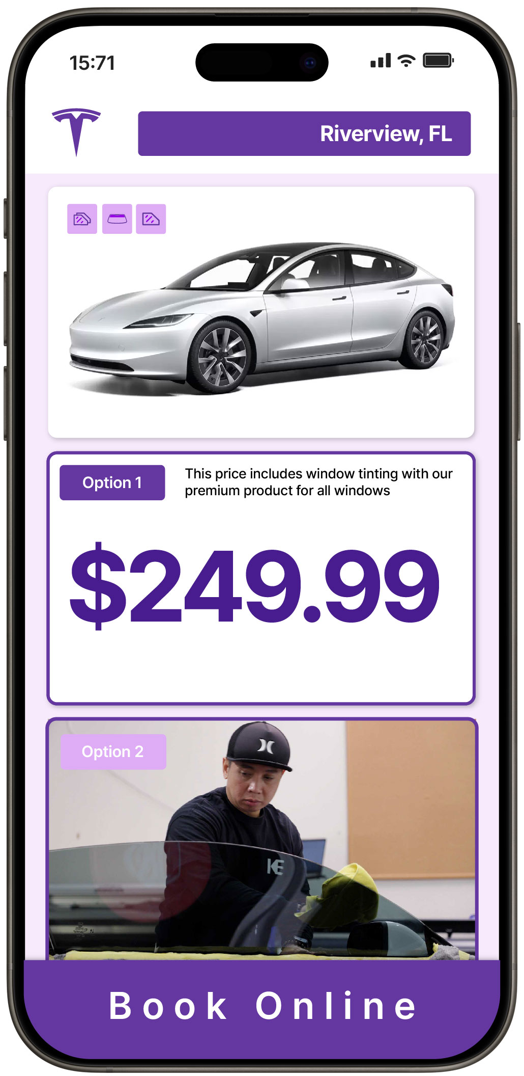 View Reasonable Tesla Window Tinting Prices in Riverview, Florida