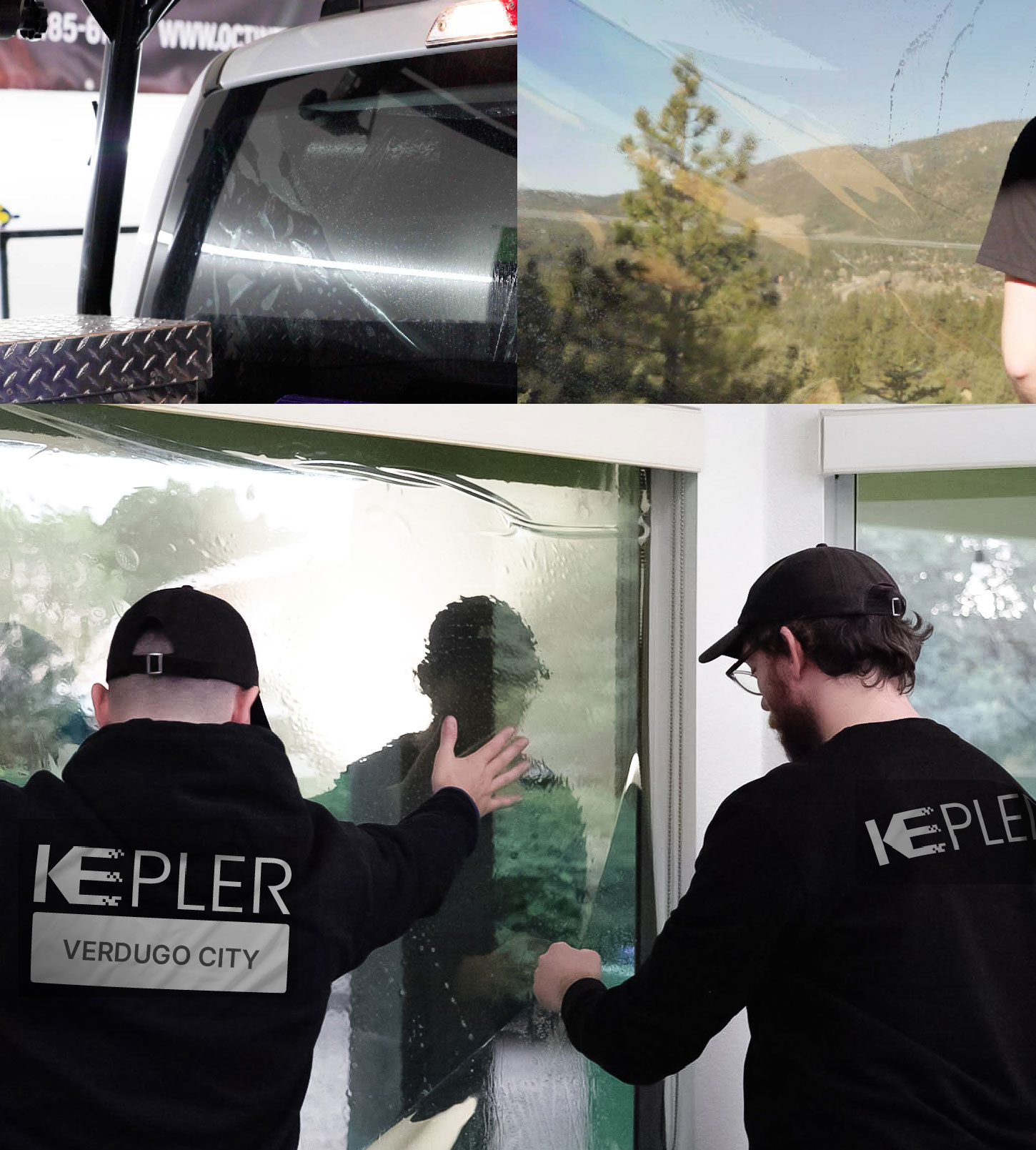 Expert Technician Fitting Ceramic Window Tint to Home in Verdugo City