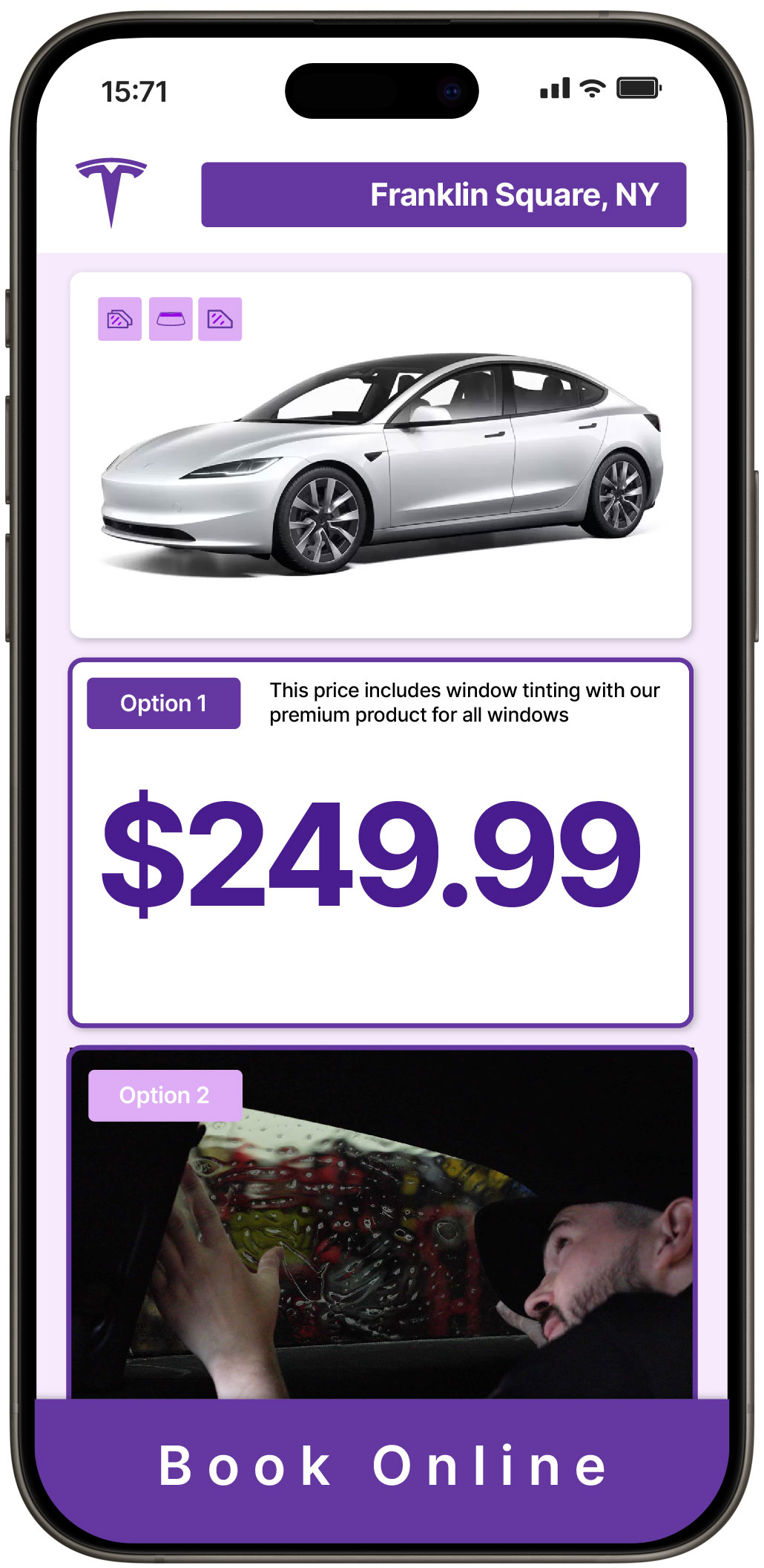 View Affordable Tesla Window Tinting Rates in Franklin Square, New York