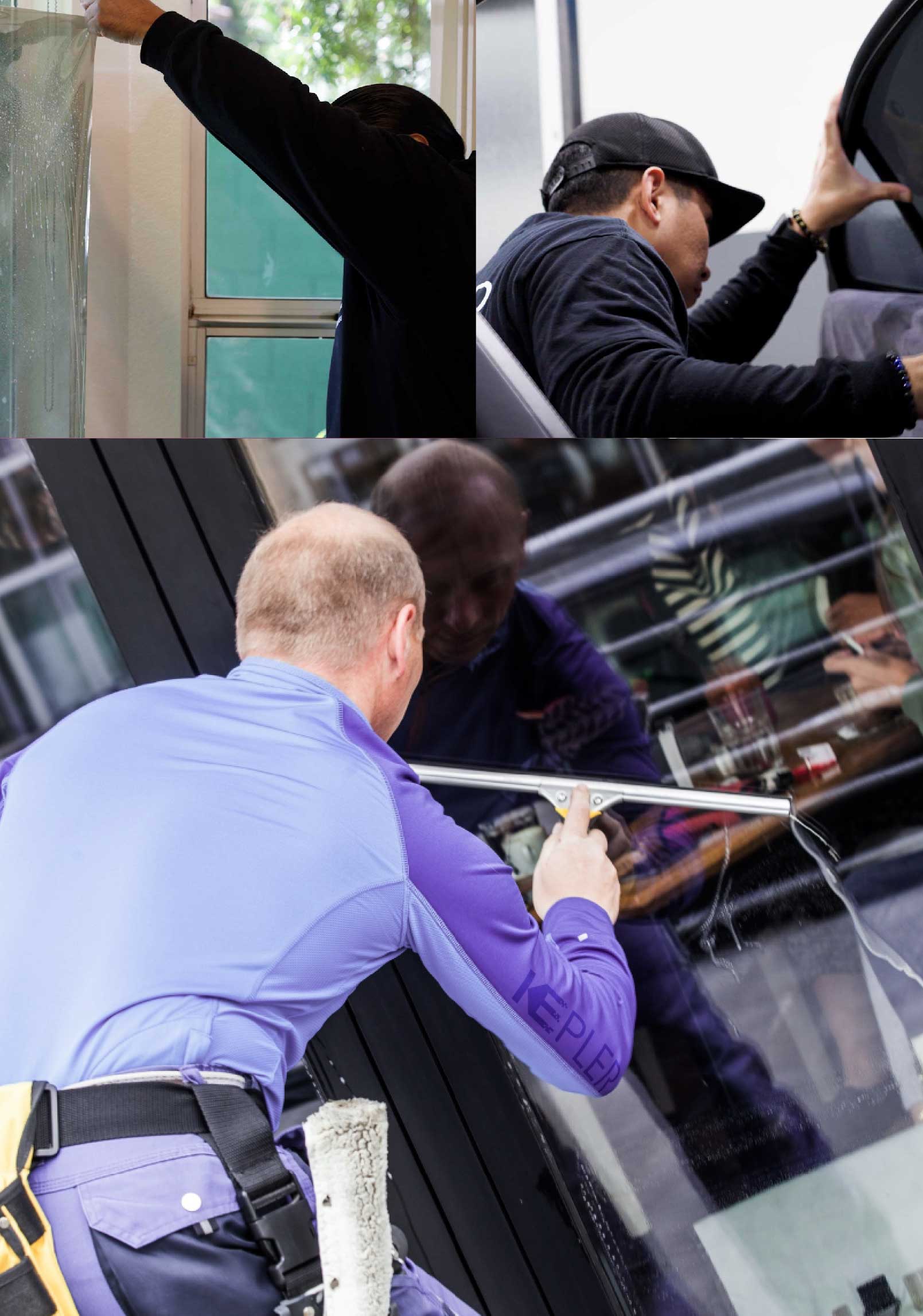 Kepler Professional Applying Anti-Graffiti Window Film to a Oakland Shop Front