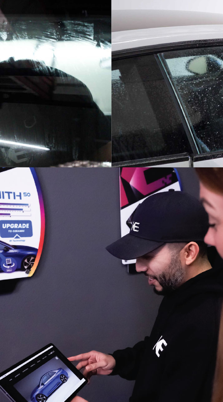Kepler Dealer Showing Car Window Film Options to Customer in Lawrence, Kansas