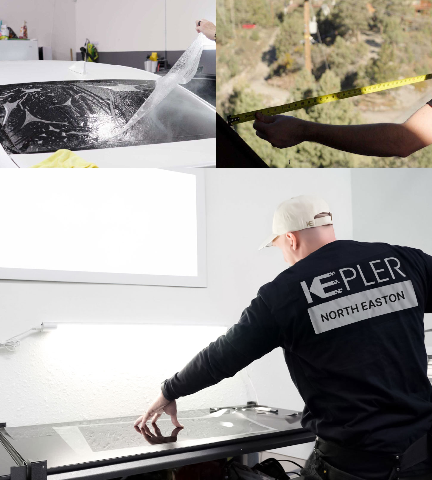 Window Tinting Specialist Cutting Film in North Easton, Massachusetts