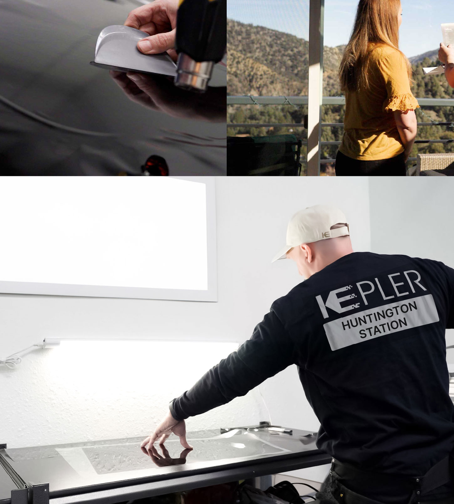 Window Tinting Specialist Cutting Film in Huntington Station, New York