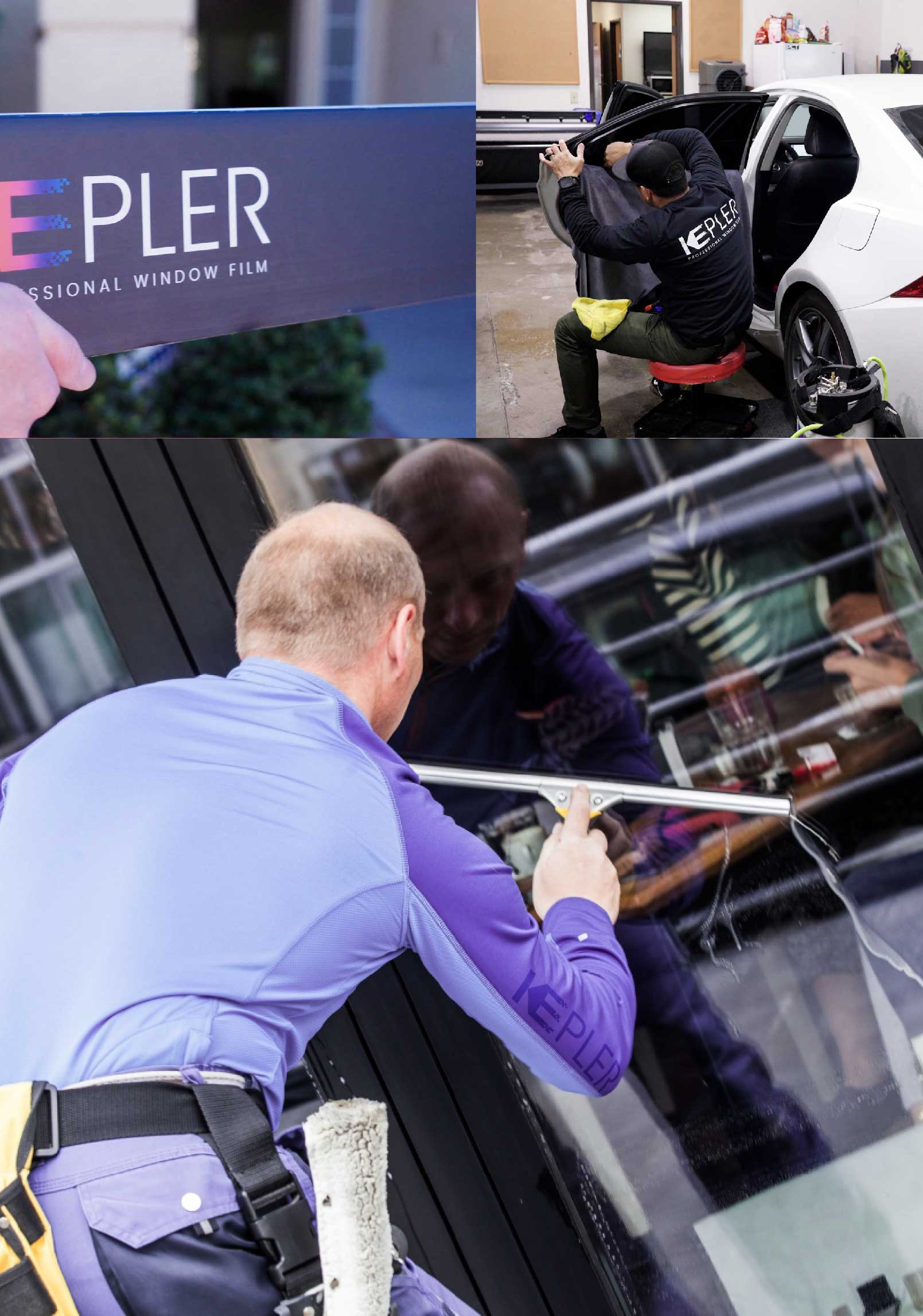 Kepler Skilled Applying Anti-Graffiti Window Film to a Chillicothe Shop Front