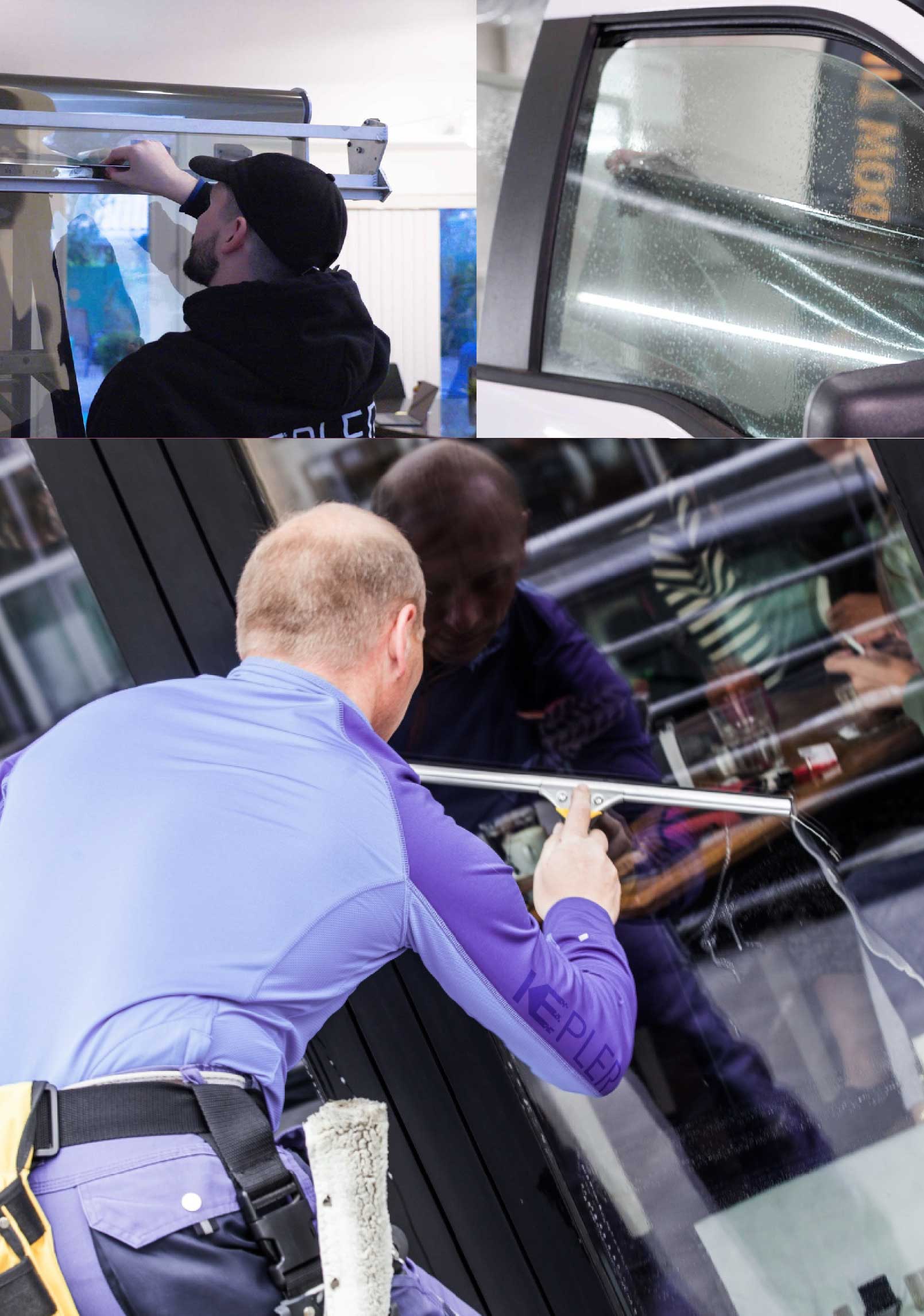 Kepler Expert Applying Anti-Graffiti Window Film to a La Vergne Shop Front