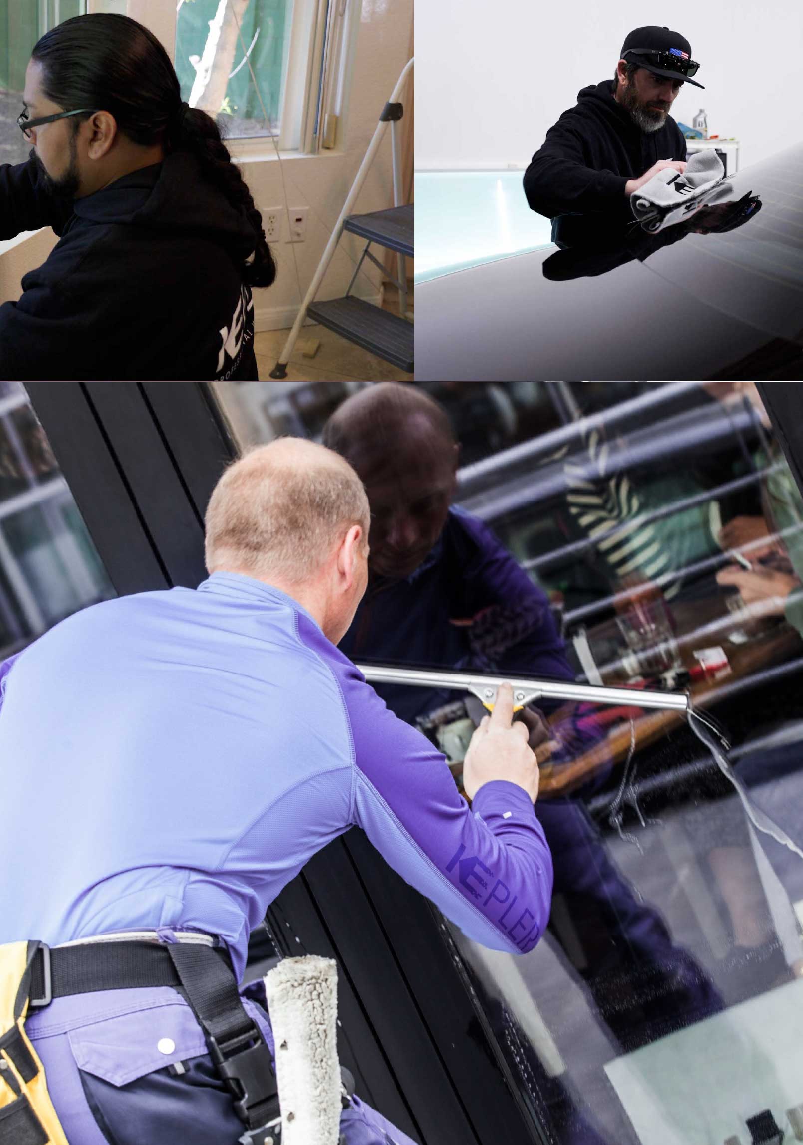 Kepler Professional Applying Anti-Graffiti Window Film to a Clearwater Shop Front