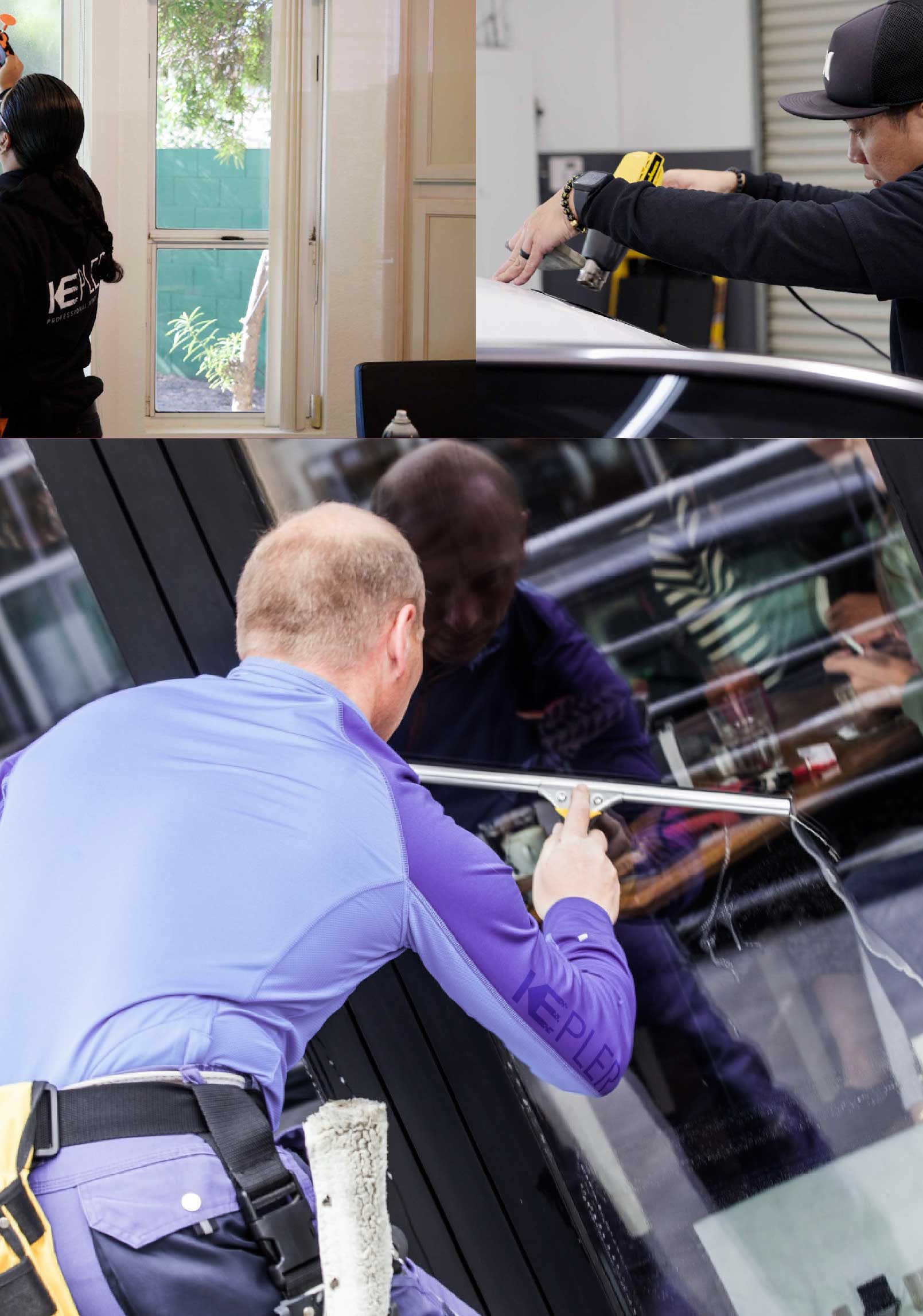 Kepler Skilled Applying Anti-Graffiti Window Film to a Henrietta Shop Front