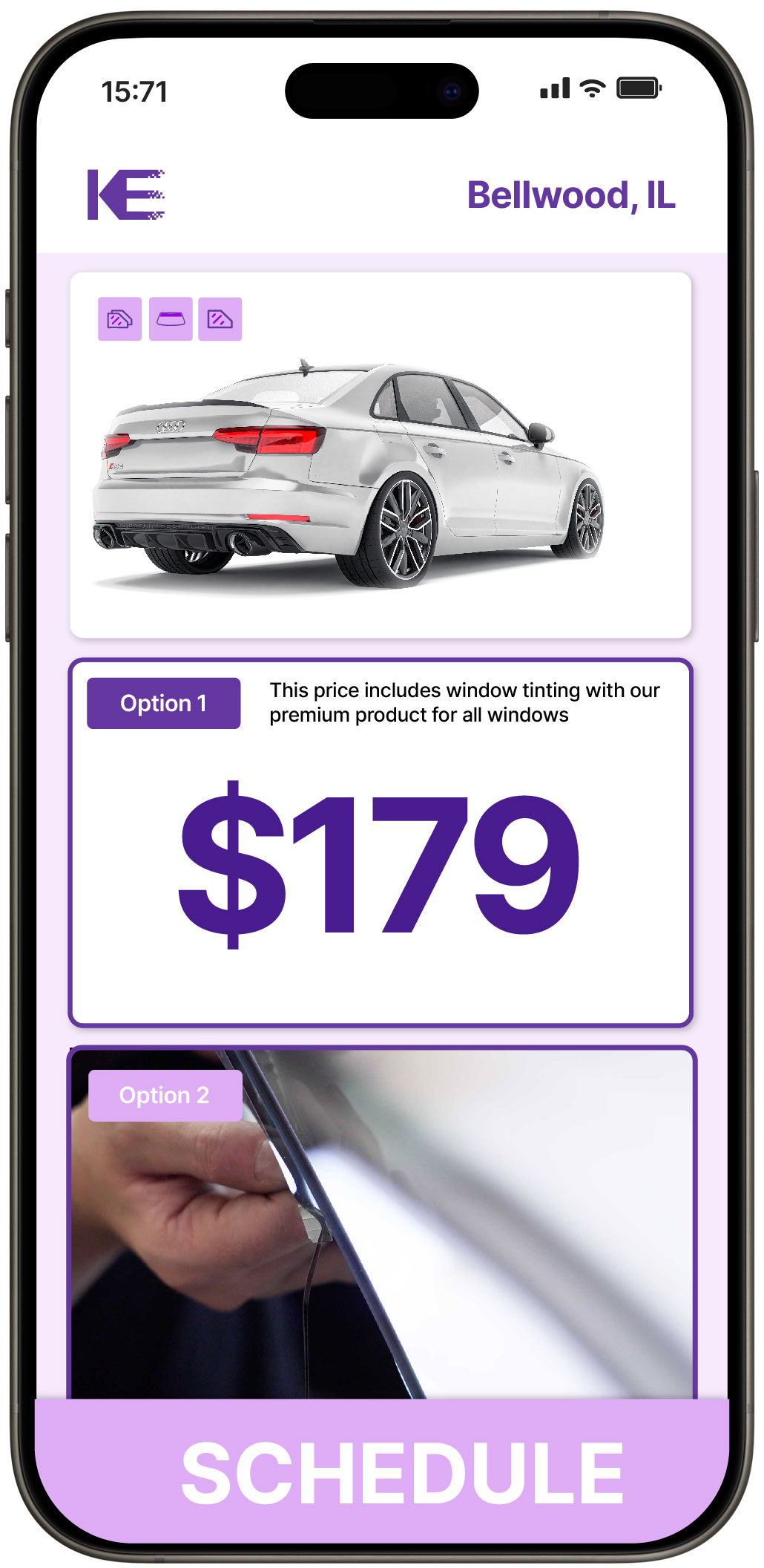 View Competitive Car Window Tinting Rates in Bellwood, Illinois