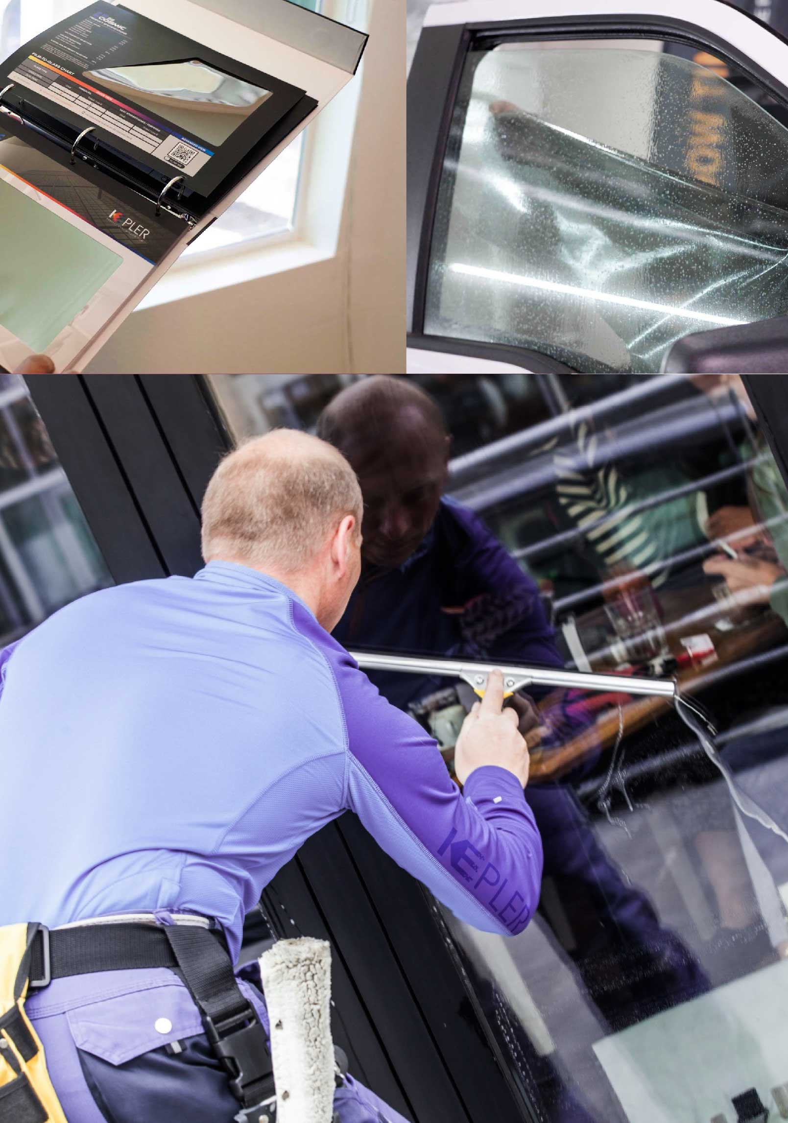 Kepler Skilled Applying Anti-Graffiti Window Film to a Summit Shop Front