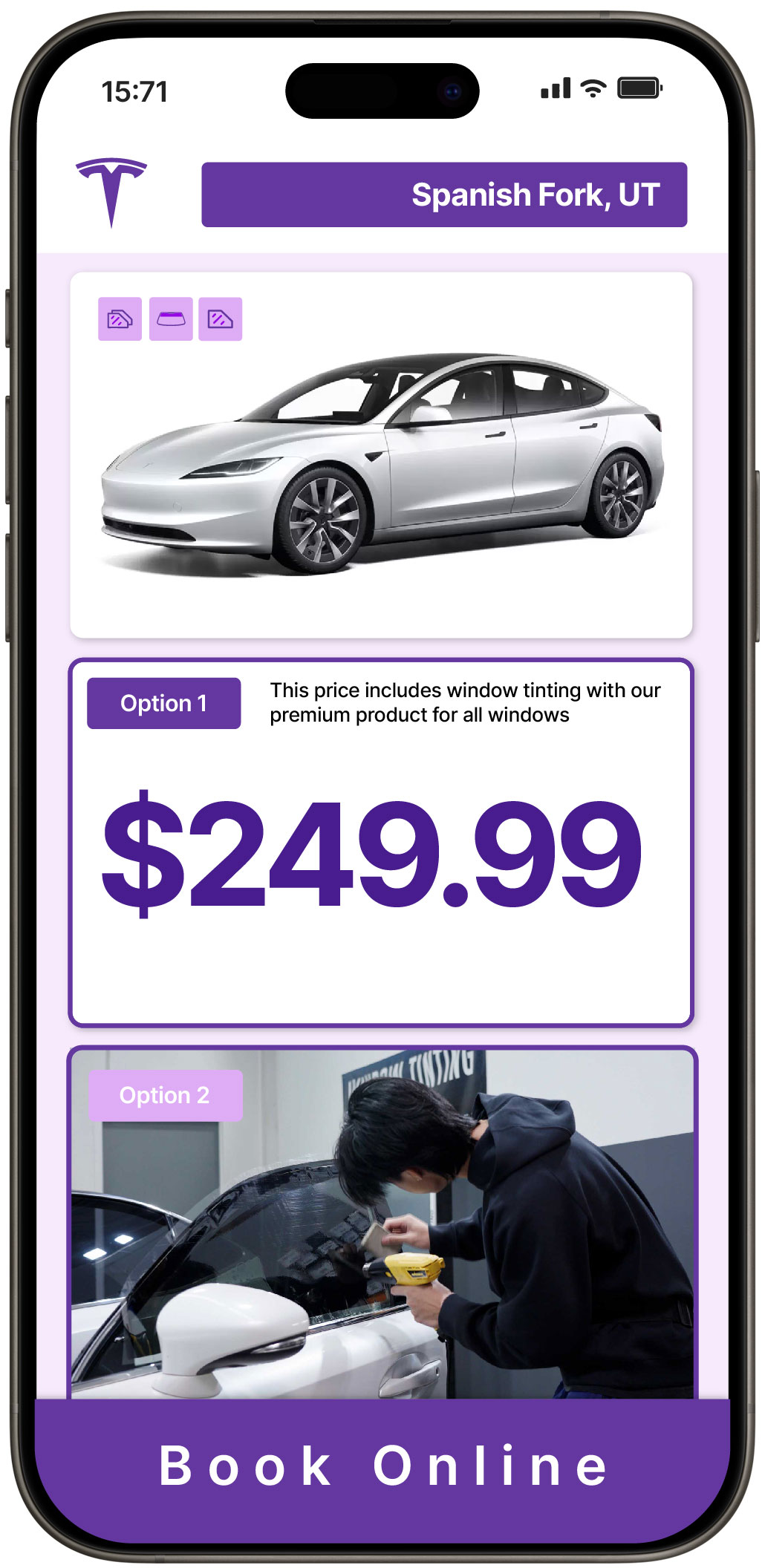 View Competitive Tesla Window Tinting Prices in Spanish Fork, Utah
