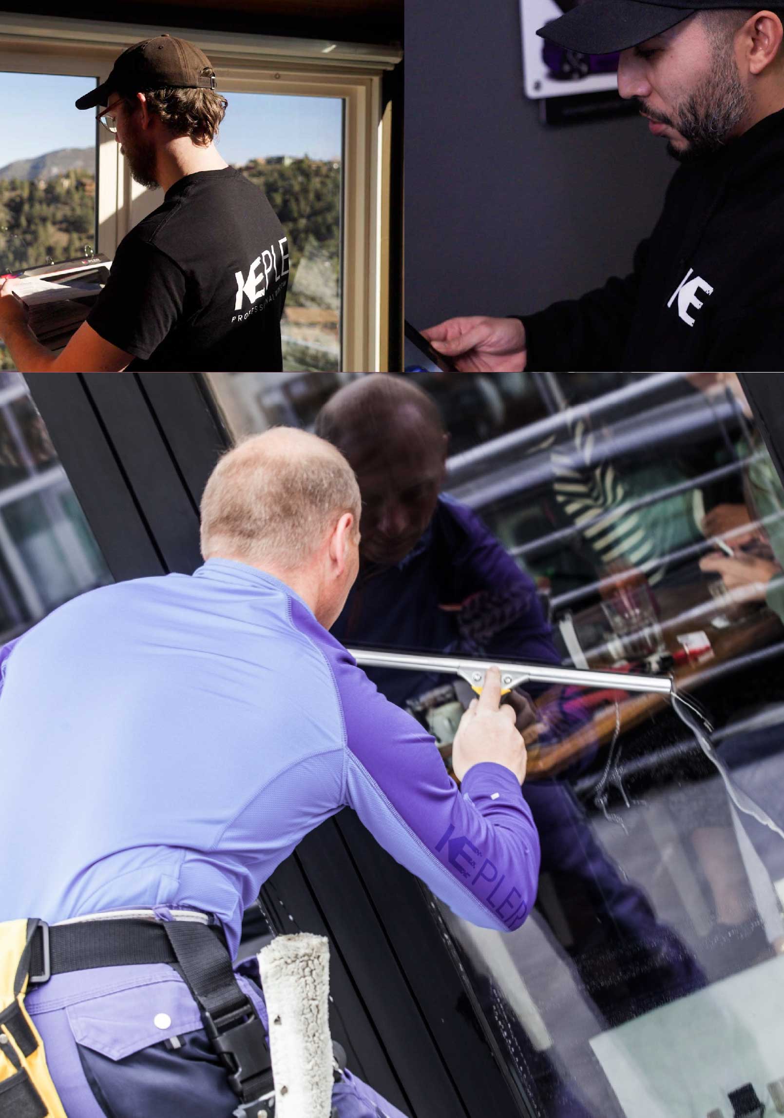 Kepler Skilled Applying Anti-Graffiti Window Film to a Snellville Shop Front