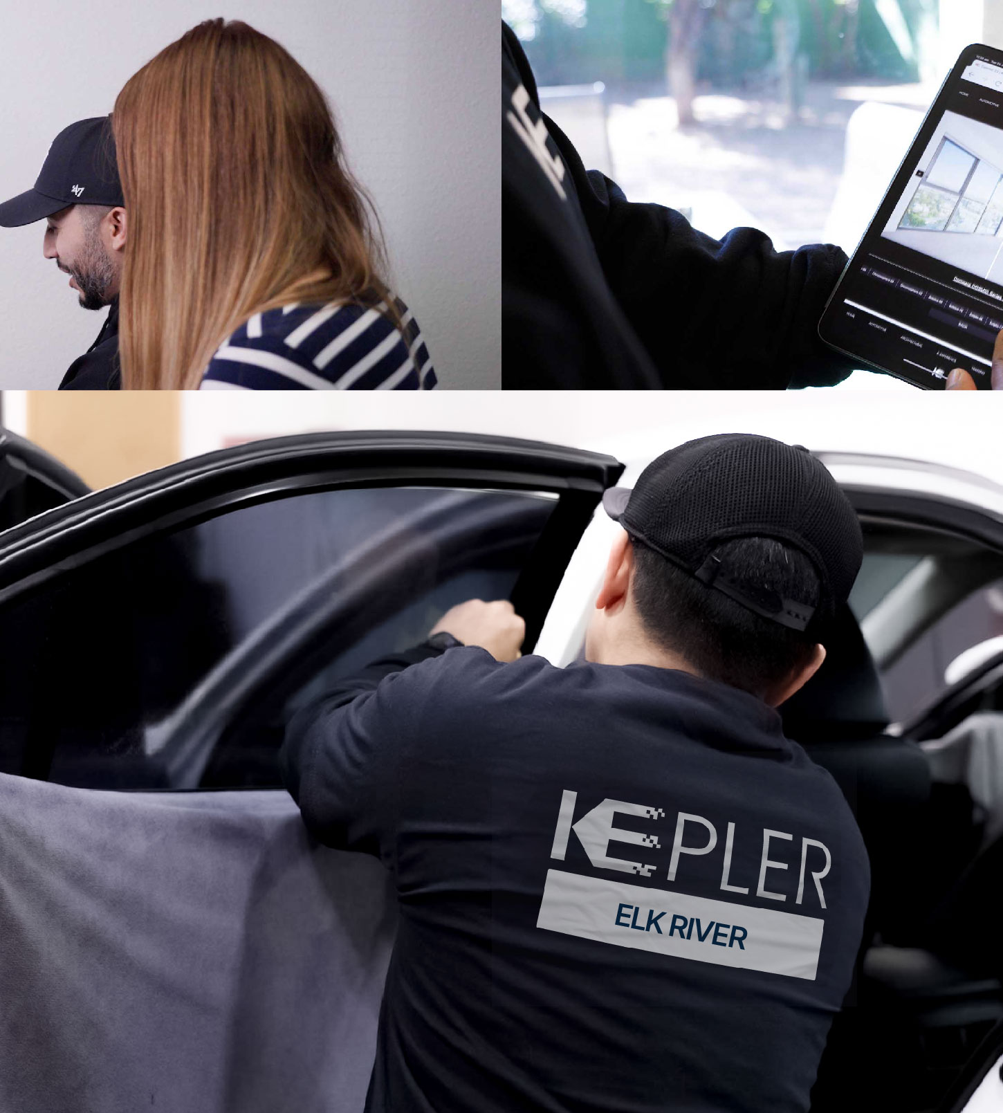 Automotive Window Tinting Expert Applying Film in Elk River, Minnesota