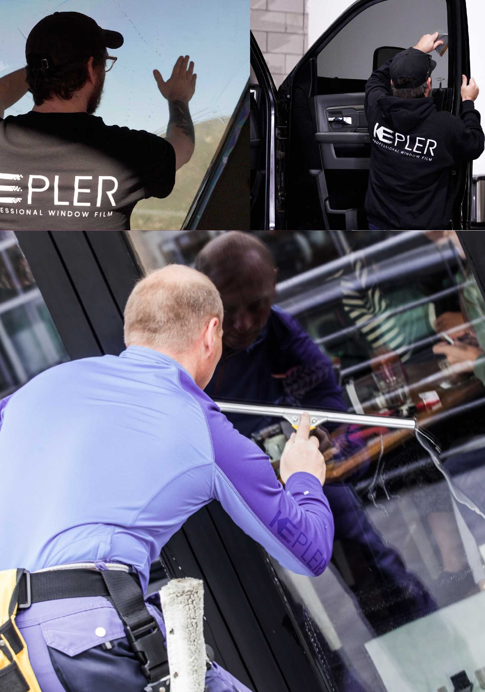 Kepler Skilled Applying Anti-Graffiti Window Film to a Traverse City Shop Front