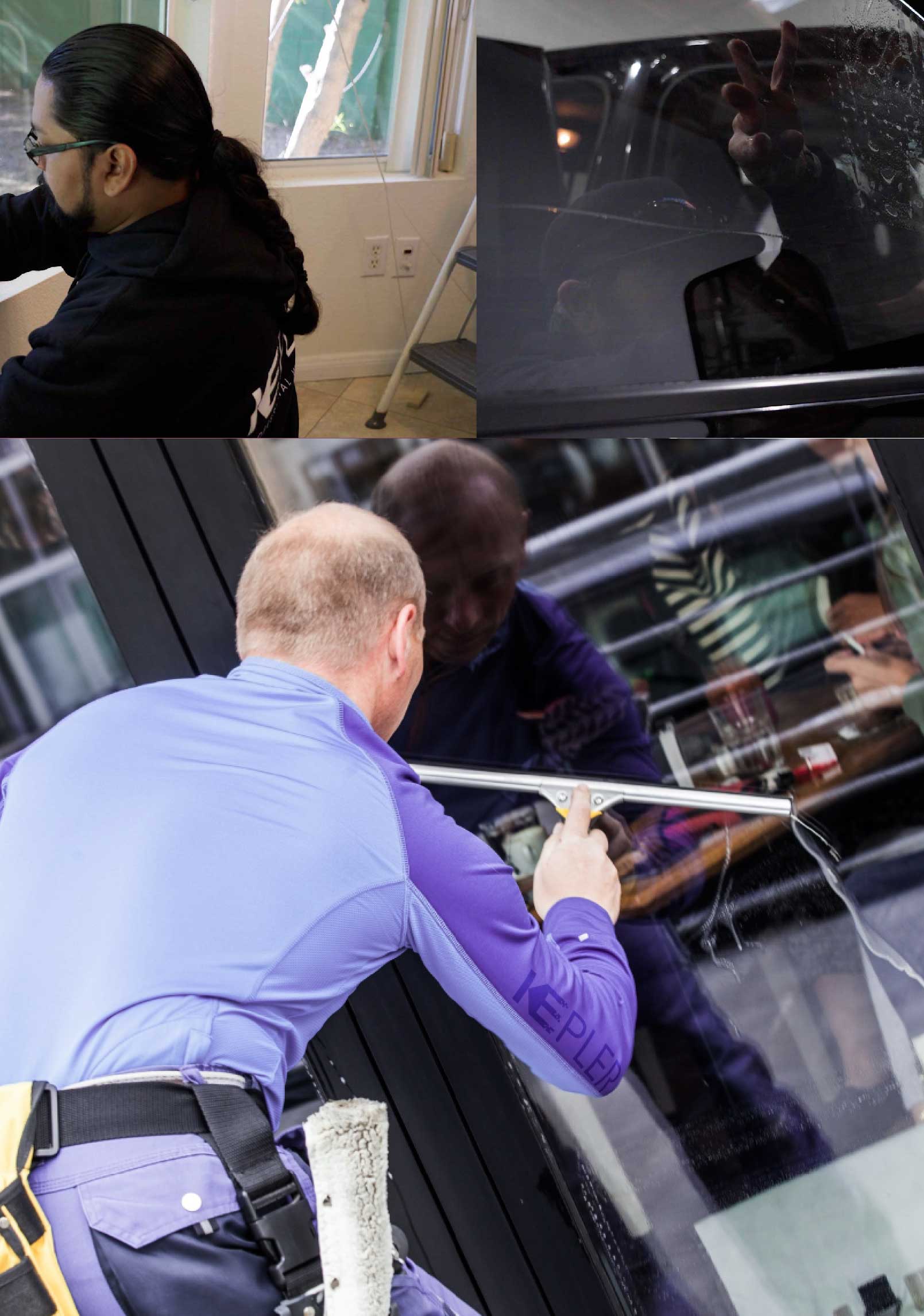 Kepler Professional Applying Anti-Graffiti Window Film to a Jefferson City Shop Front