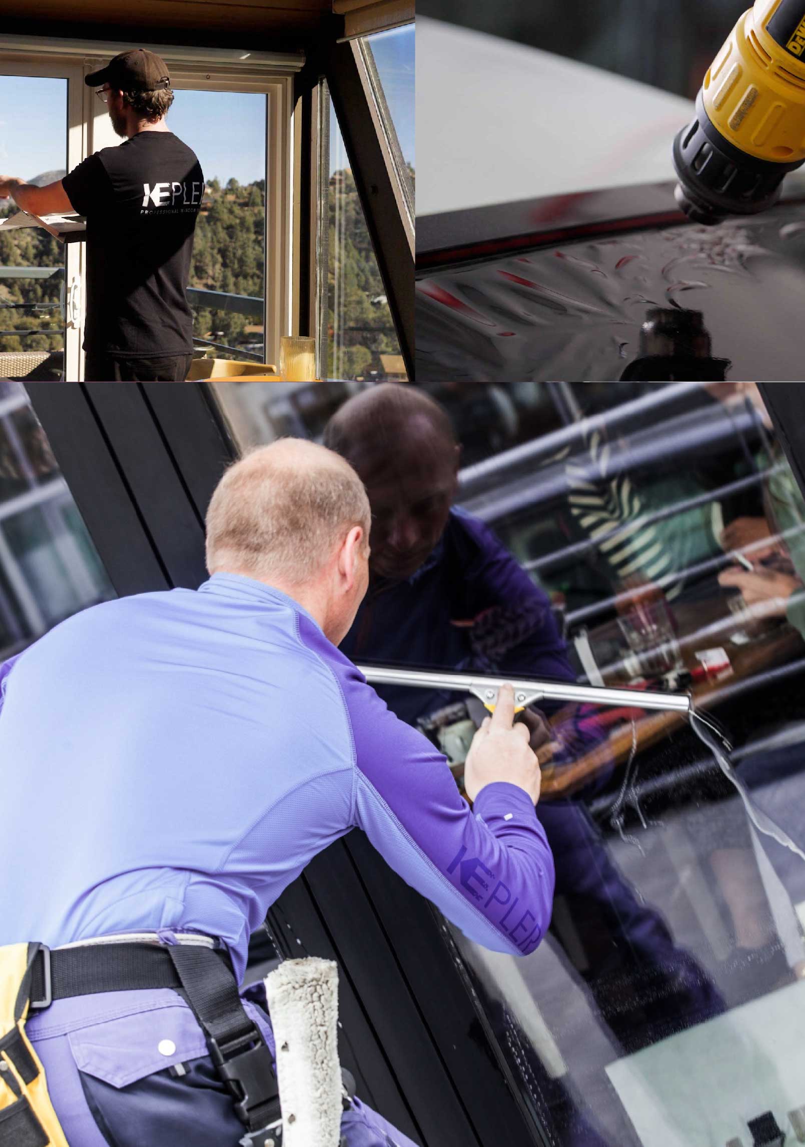 Kepler Professional Applying Anti-Graffiti Window Film to a Buffalo Grove Shop Front