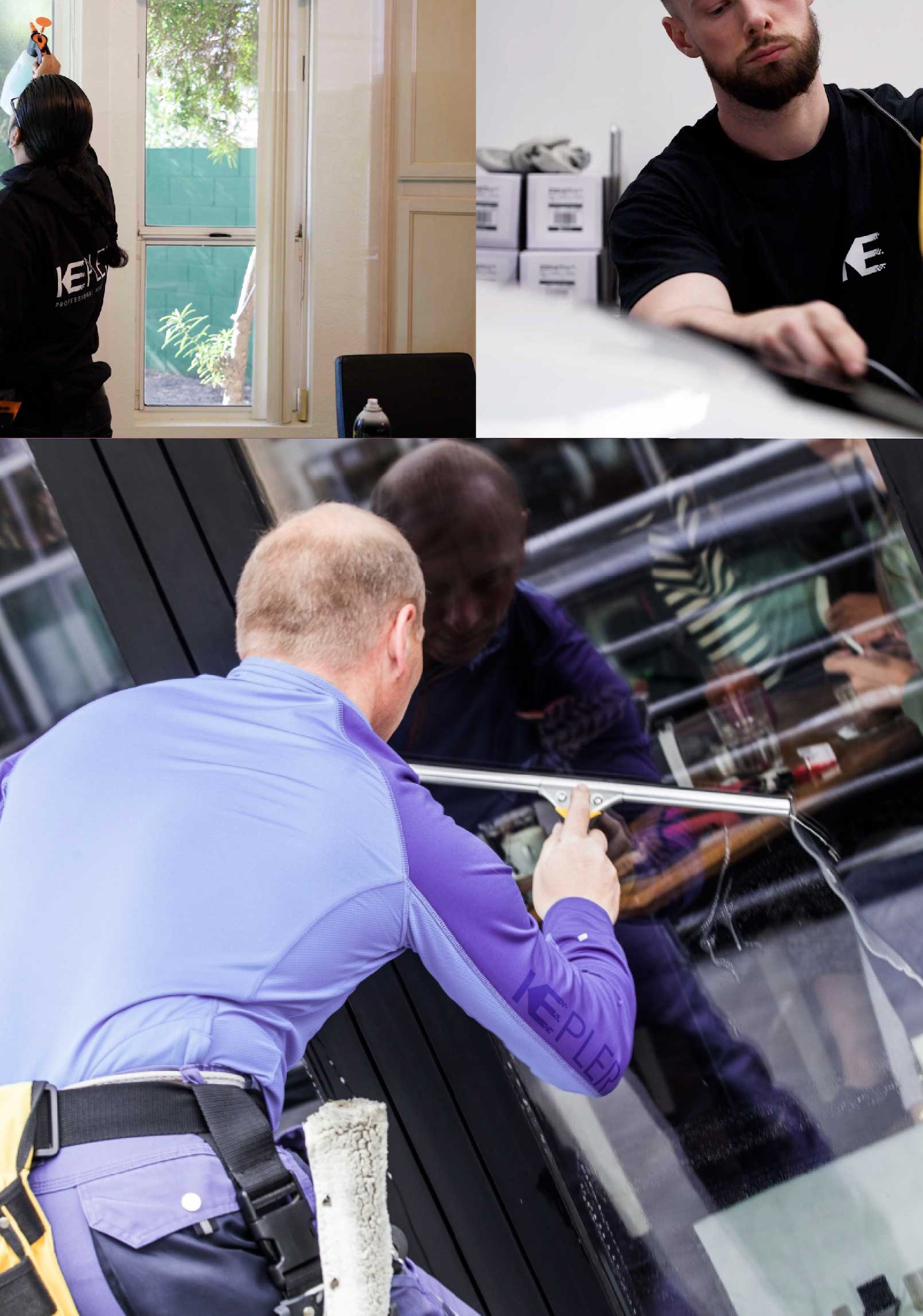 Kepler Skilled Applying Anti-Graffiti Window Film to a Farmington Shop Front
