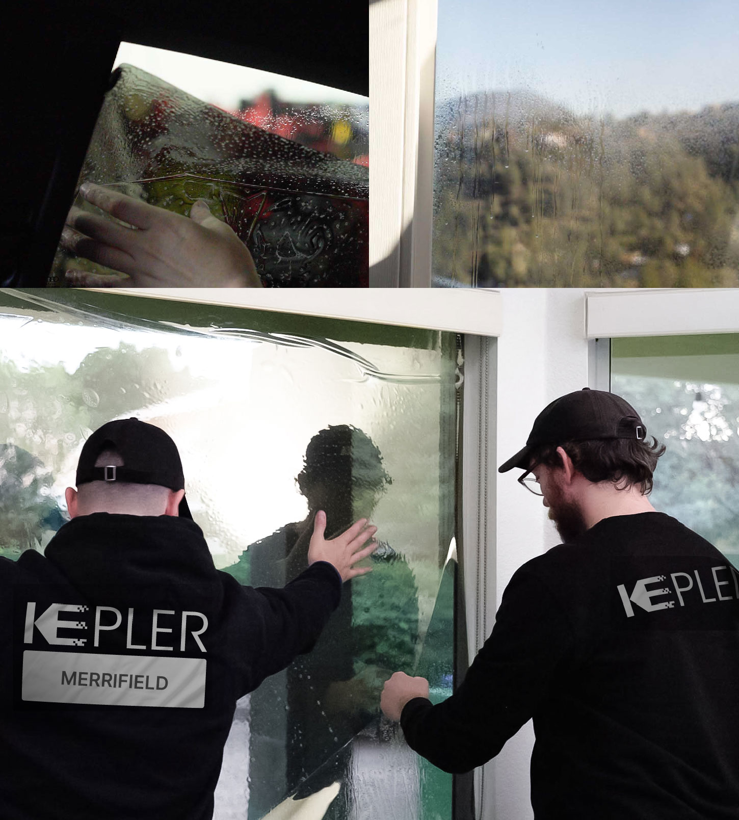 Kepler Technician Fitting High-tech Window Tint to Home in Merrifield