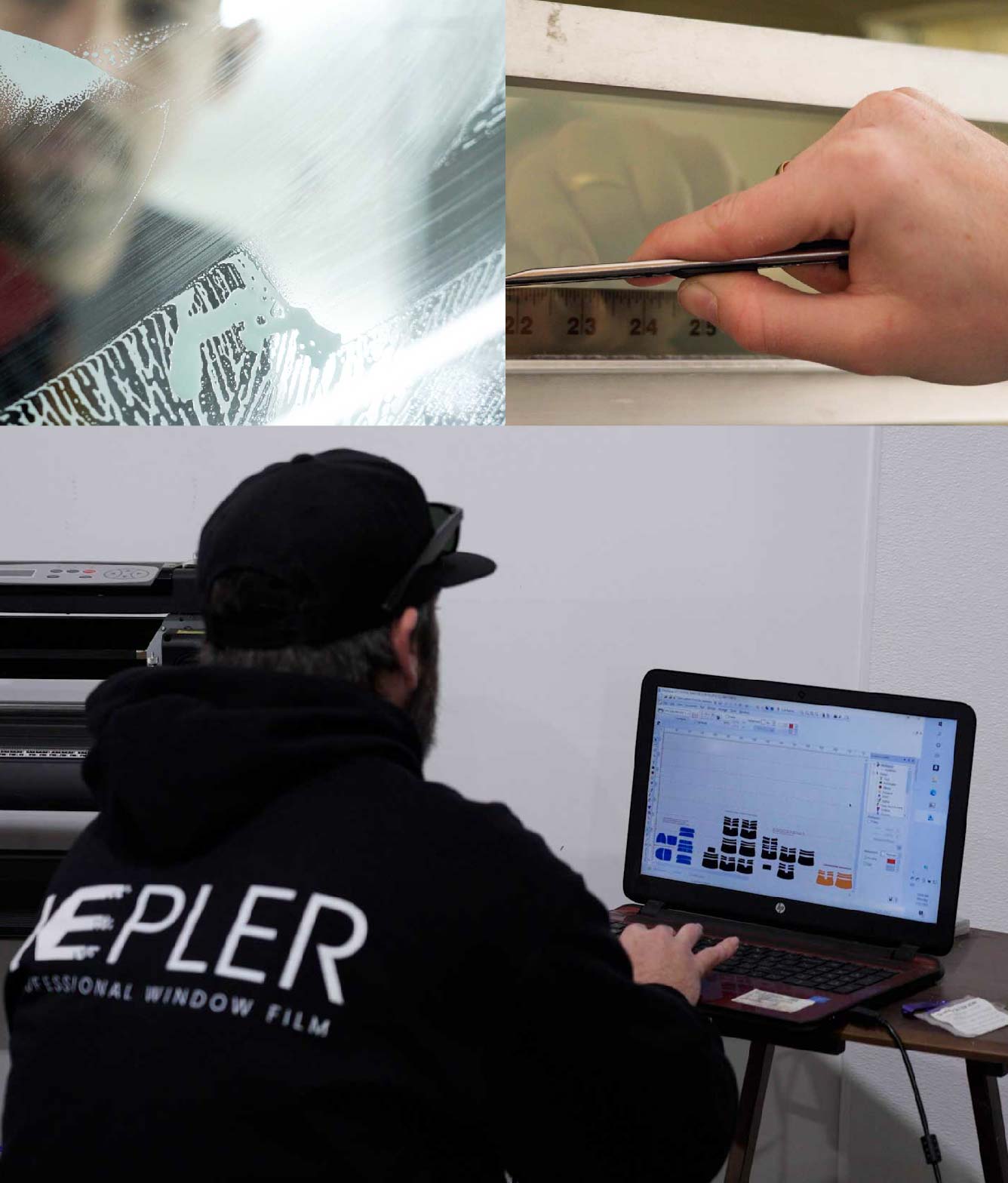 Ceramic Window Tinting Expert Cutting Film in East Elmhurst, New York