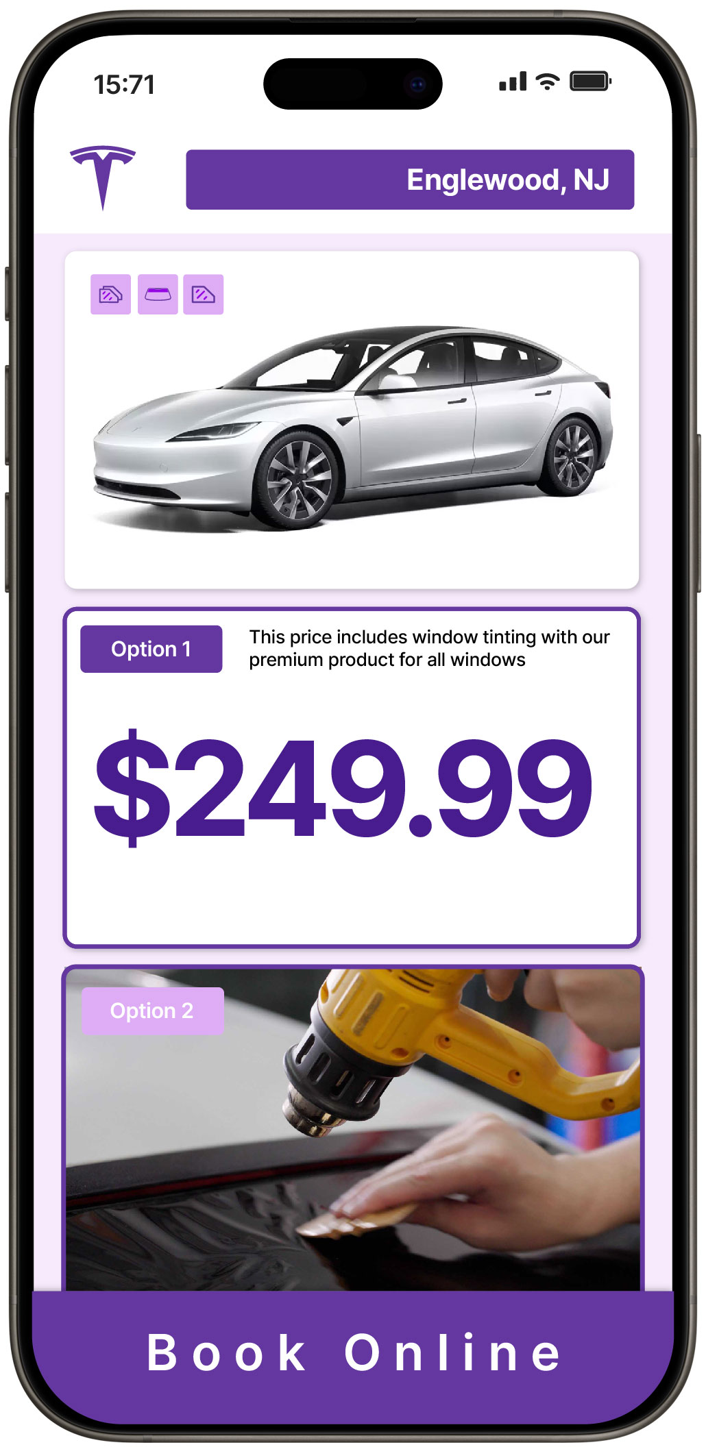 View Affordable Tesla Window Tinting Prices in Englewood, New Jersey