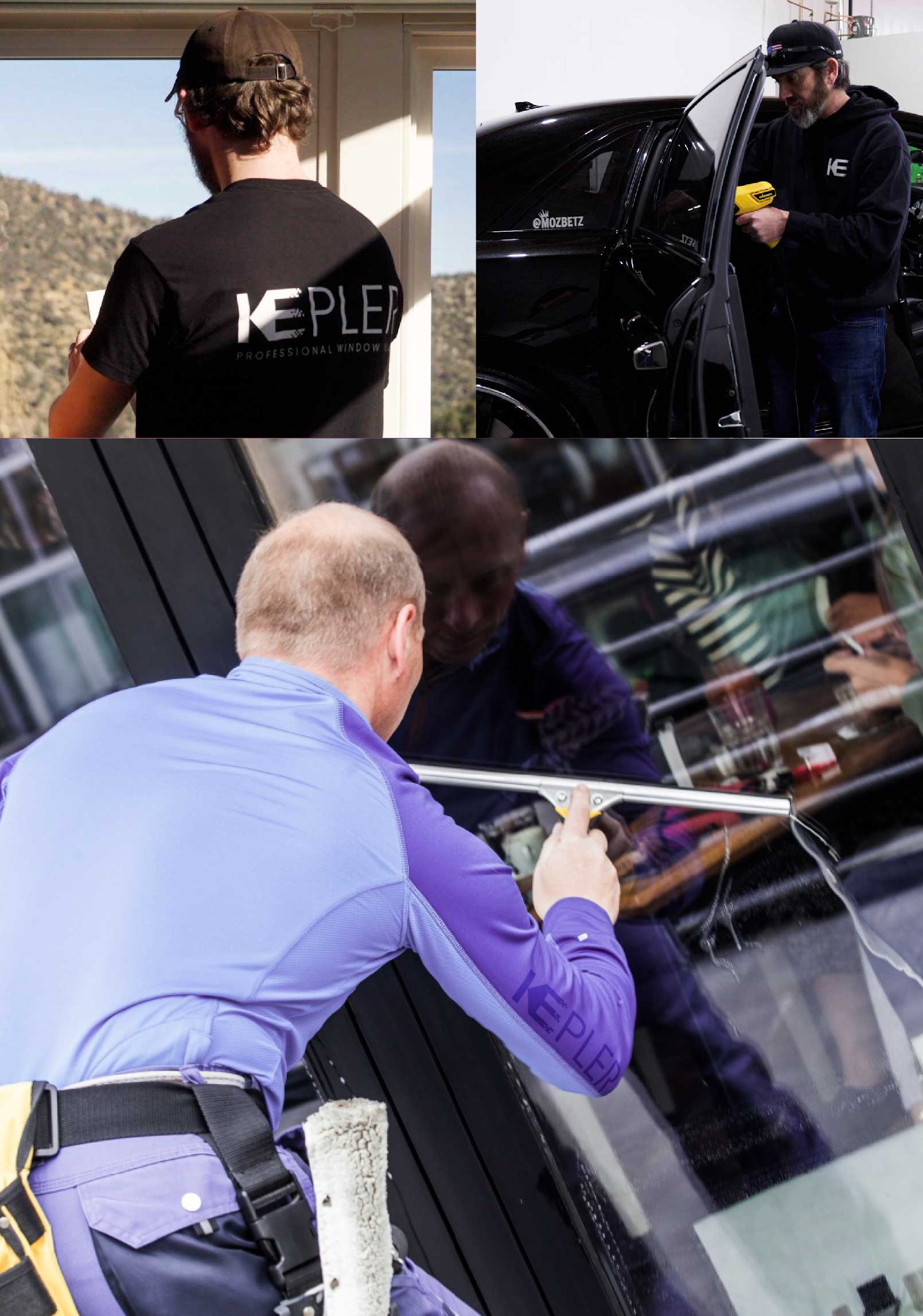 Kepler Professional Applying Anti-Graffiti Window Film to a Lathrop Shop Front