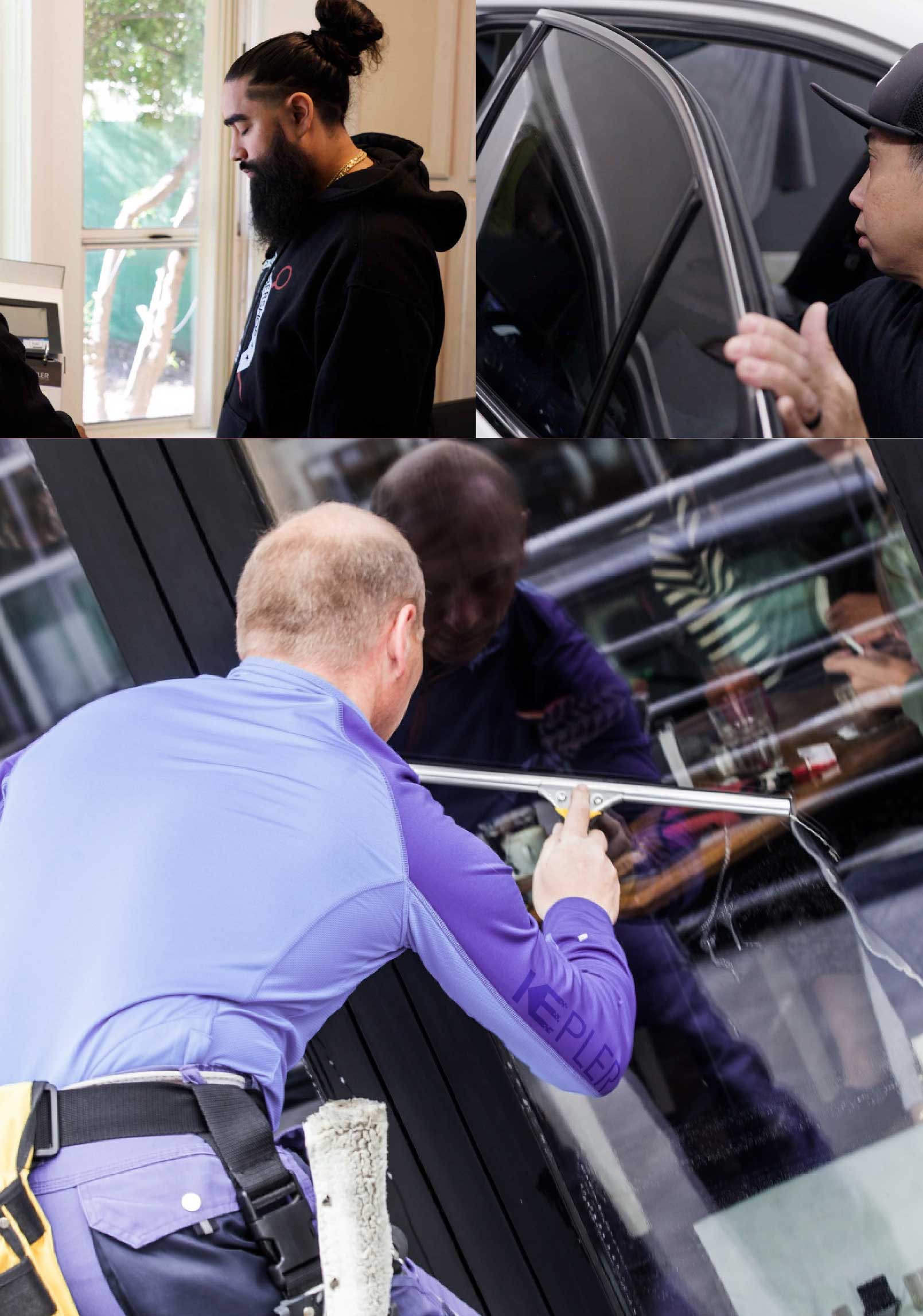 Kepler Expert Applying Anti-Graffiti Window Film to a Germantown Shop Front