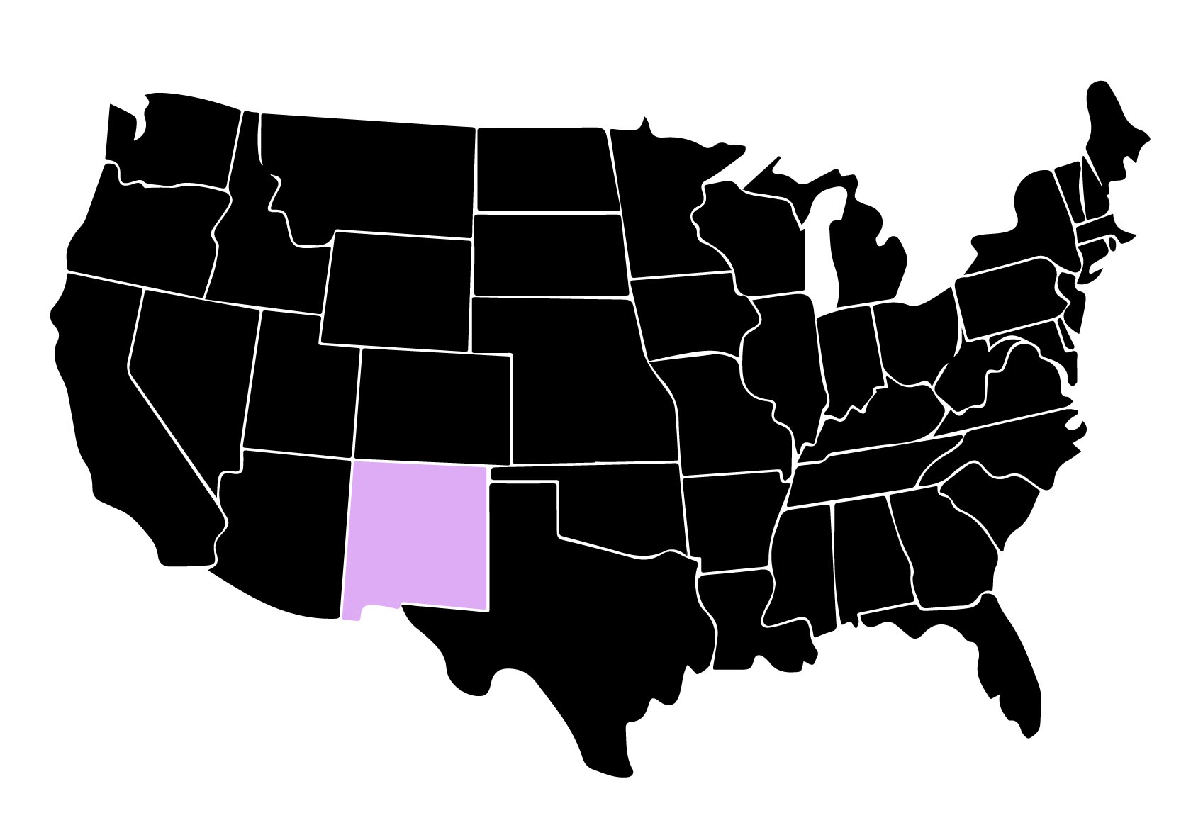 Map Showing Location of Kepler Window Tinters in Rio Rancho, New Mexico with Purple Area on the State