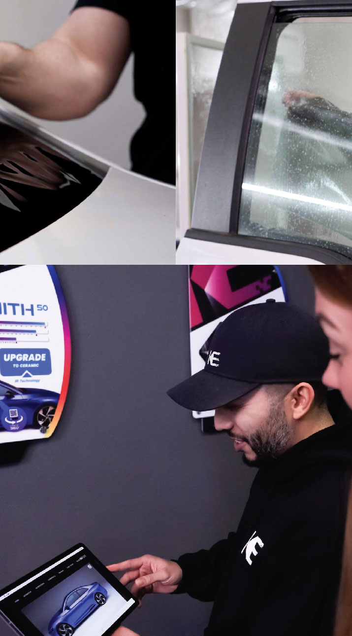 Kepler Dealer Showing Car Window Film Options to Customer in Gresham, Oregon