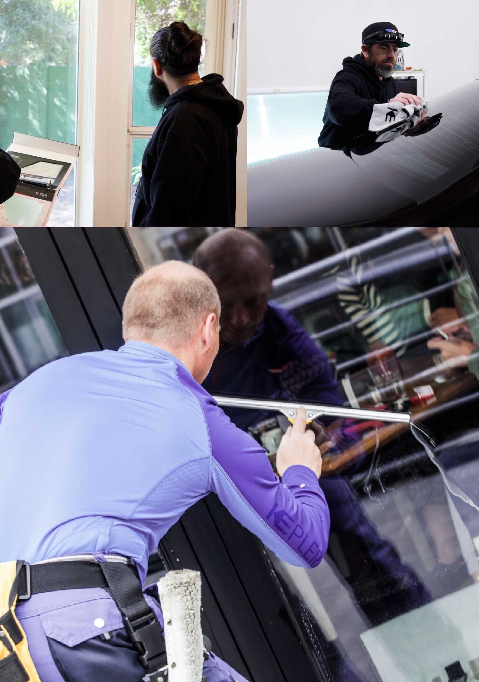 Kepler Professional Applying Anti-Graffiti Window Film to a Nicholasville Shop Front