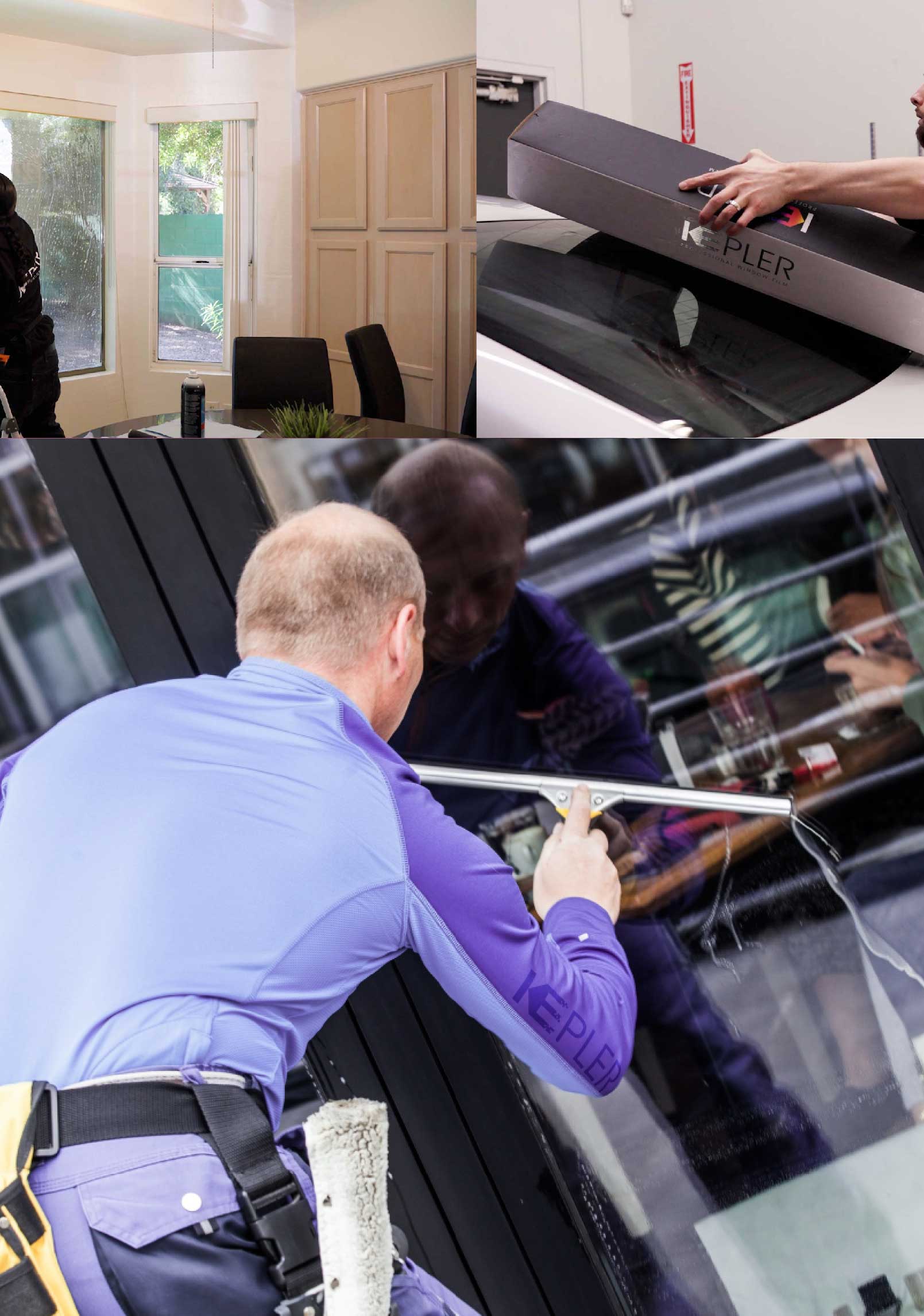 Kepler Skilled Applying Anti-Graffiti Window Film to a College Park Shop Front