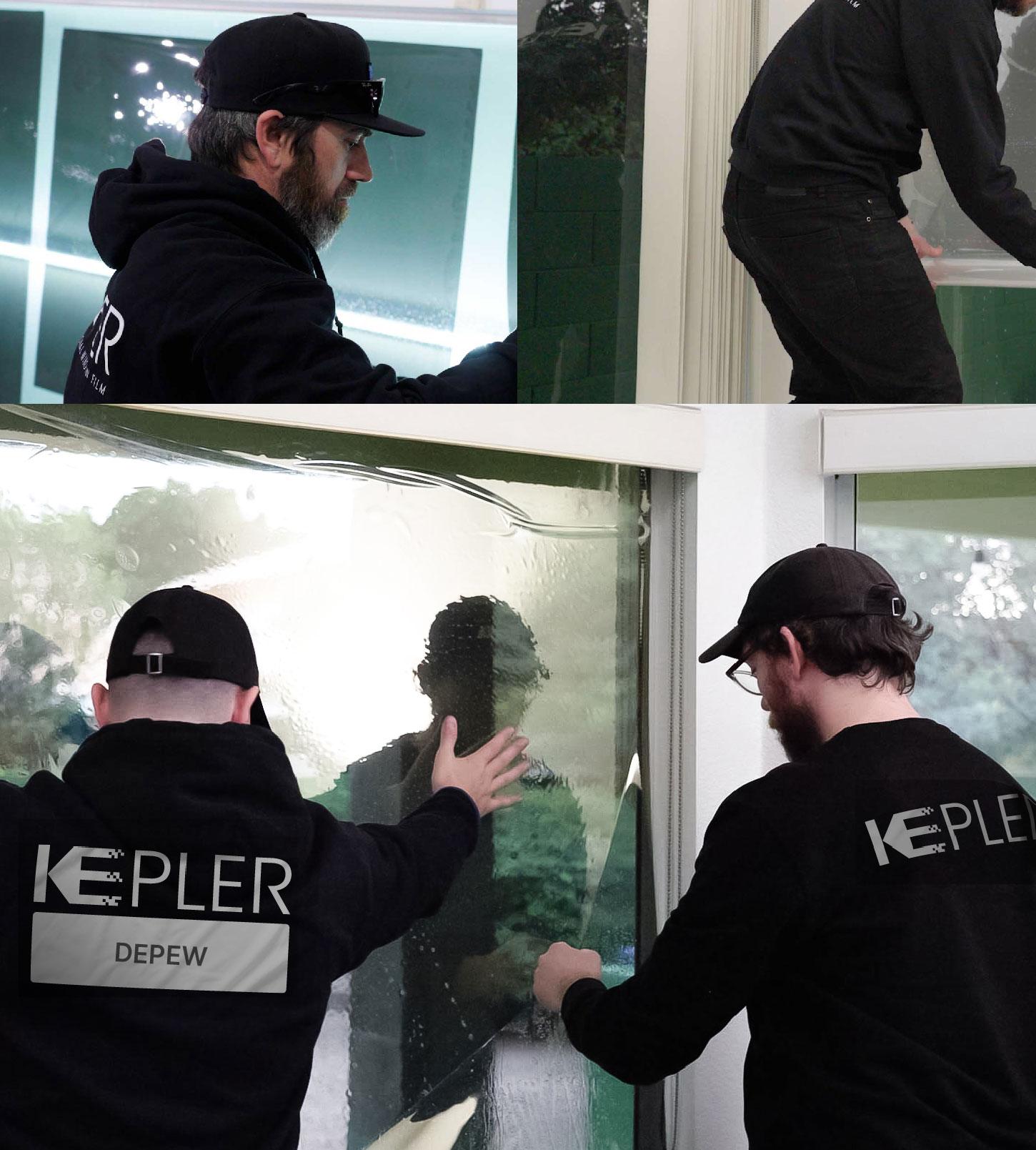 Kepler Technician Fitting High-tech Window Tint to Home in Depew