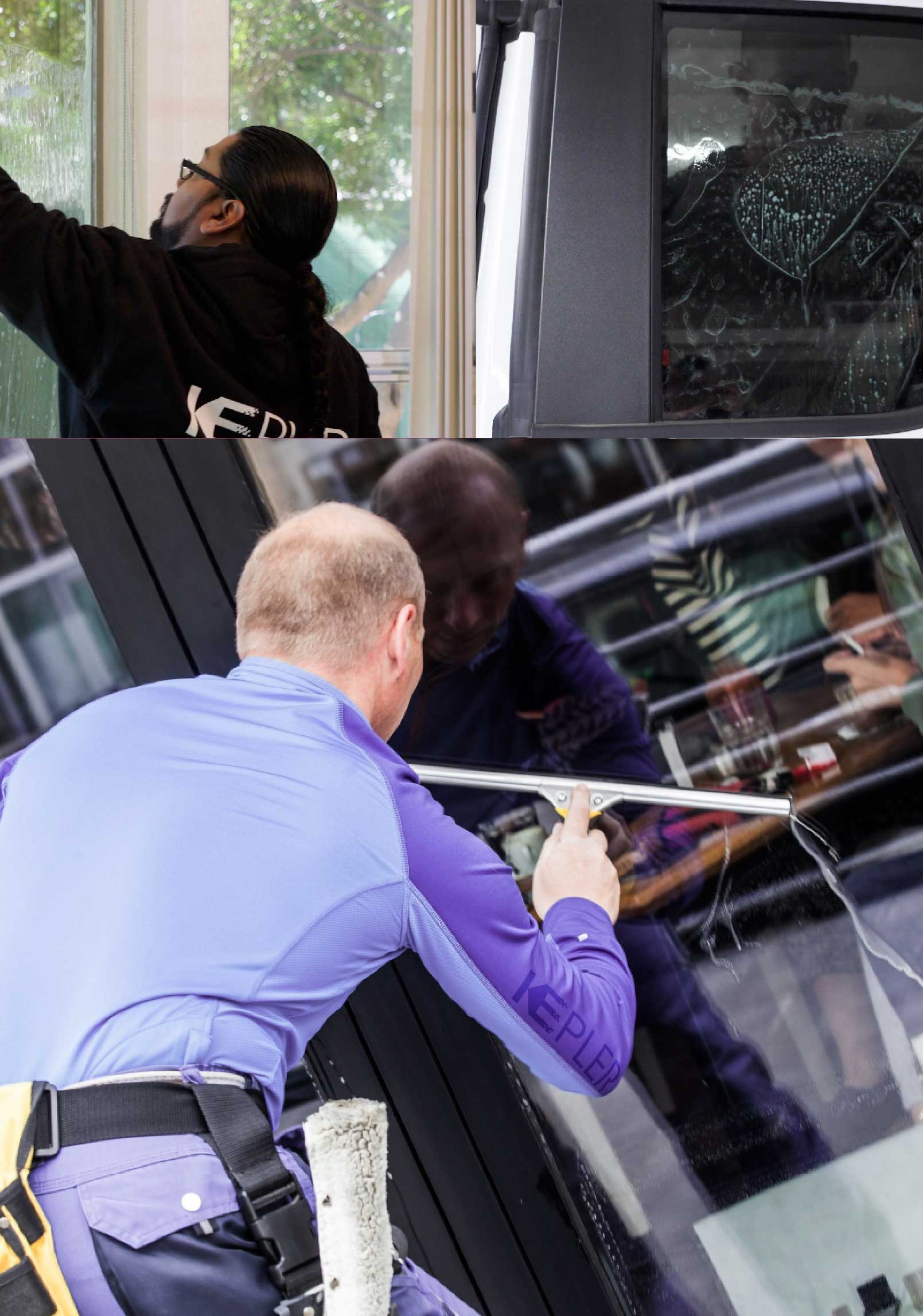 Kepler Skilled Applying Anti-Graffiti Window Film to a Windsor Mill Shop Front