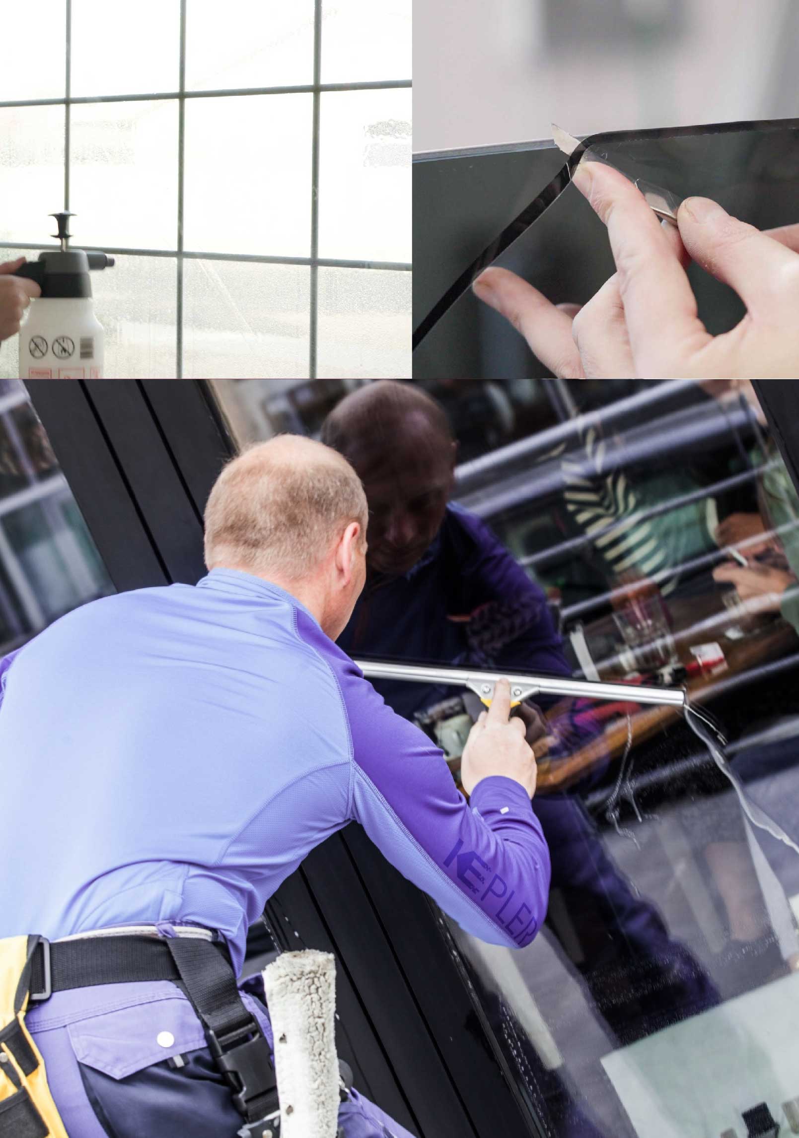 Kepler Professional Applying Anti-Graffiti Window Film to a Goldsboro Shop Front