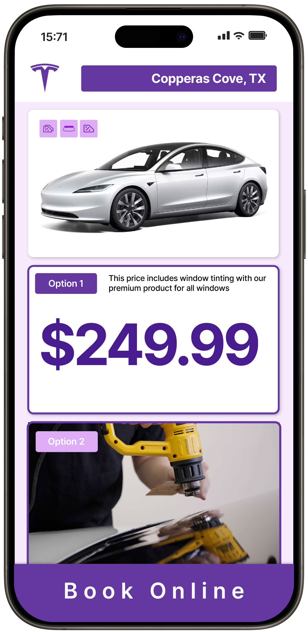 View Affordable Tesla Window Tinting Prices in Copperas Cove, Texas