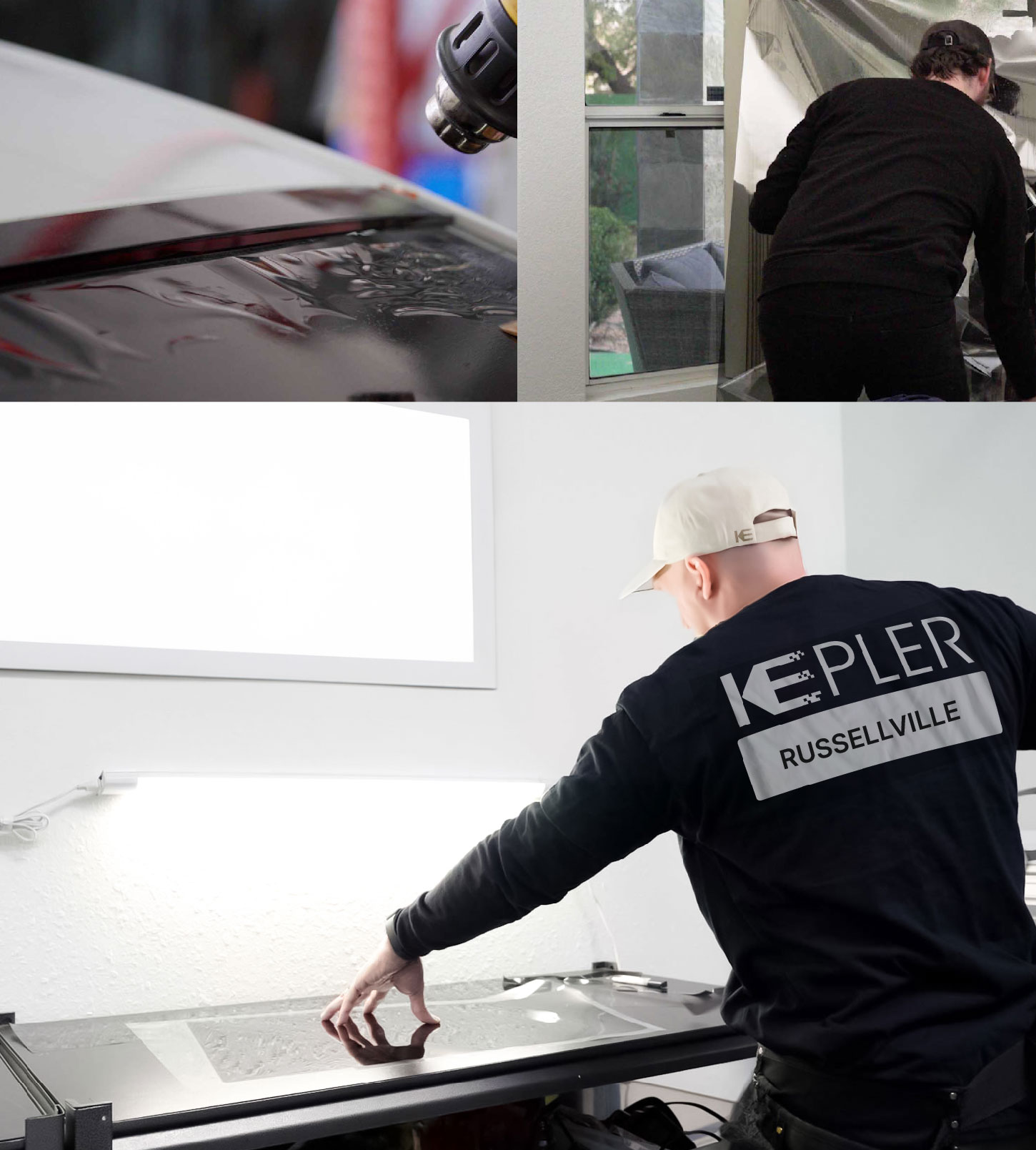 Window Tinting Specialist Cutting Film in Russellville, Arkansas