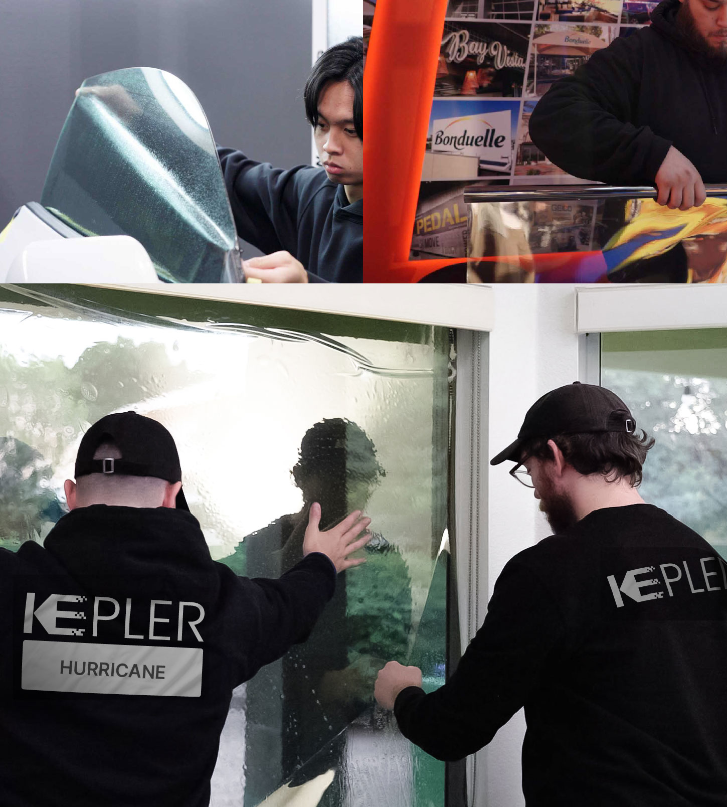 Kepler Technician Applying High-tech Window Tint to Home in Hurricane