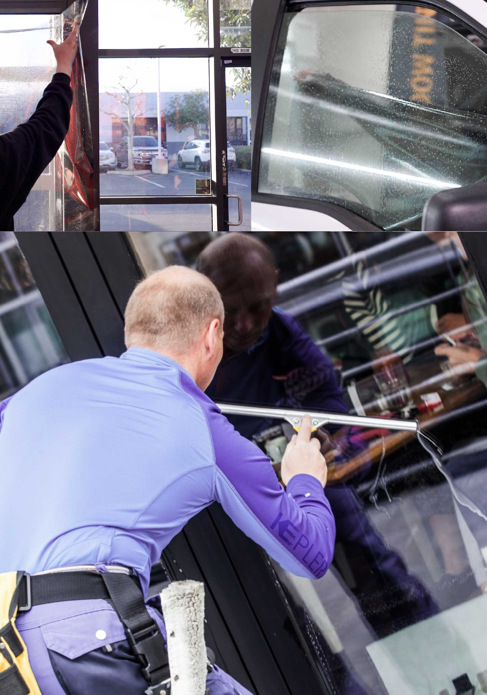 Kepler Expert Applying Anti-Graffiti Window Film to a Hanover Shop Front